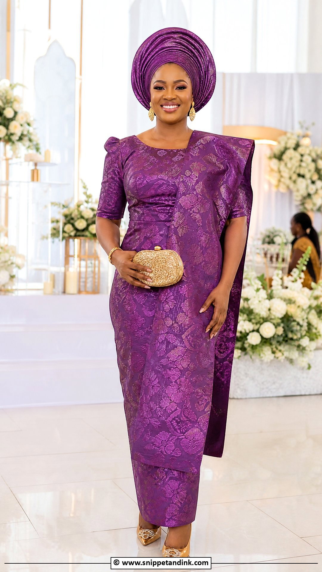 Brocade Asoebi Gele And Wrapper - Snippet and Ink - 35 Brocade Asoebi Styles