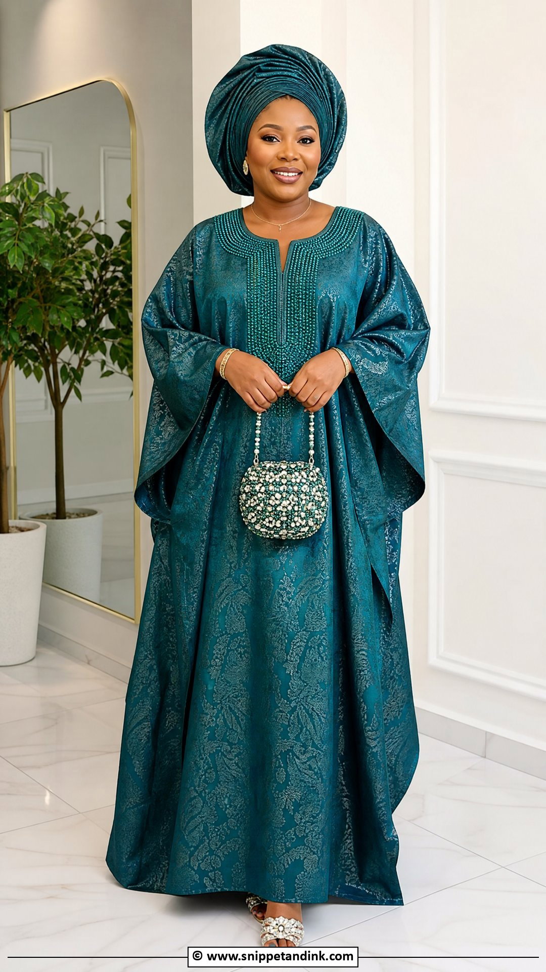 Brocade Asoebi Kaftan Gown - Snippet and Ink - 35 Brocade Asoebi Styles