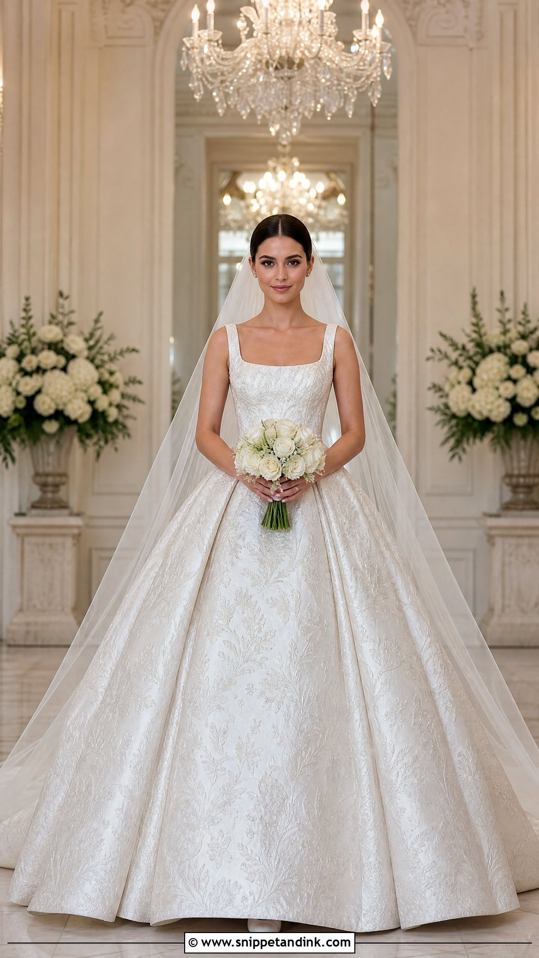 Brocade Ball Gown Wedding Dress - Snippet and Ink - 20 Wedding Dress Material Fabrics Ideas
