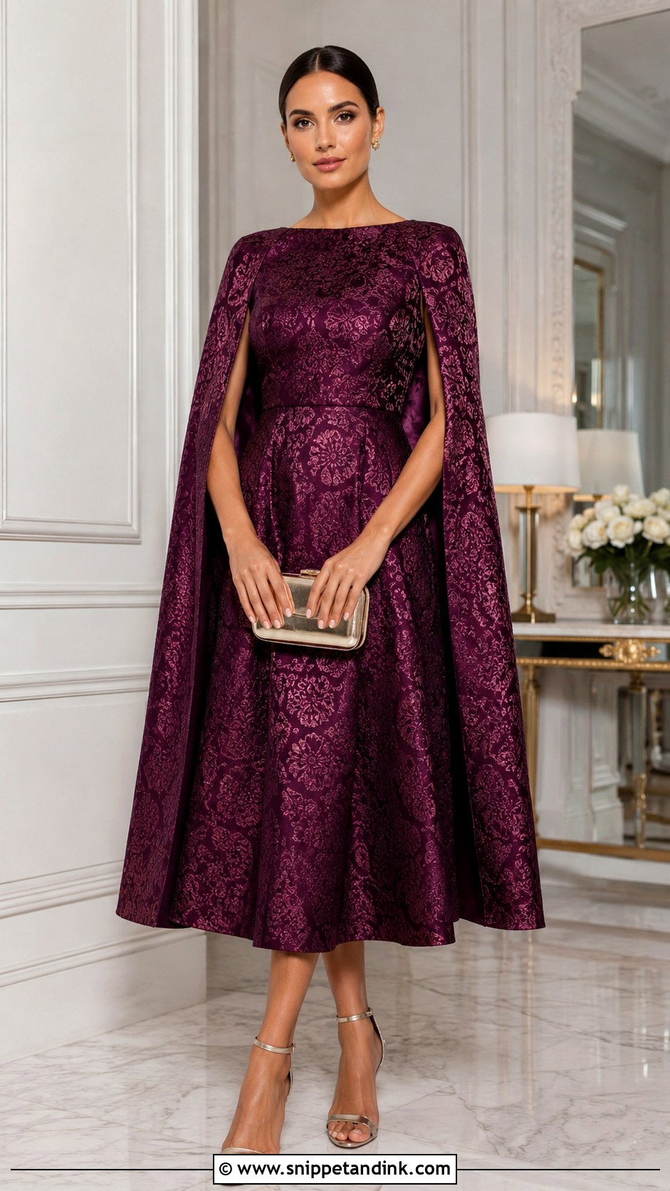 Brocade Cape Dress For Wedding - Snippet and Ink - 30 Brocade Dress Styles for Wedding