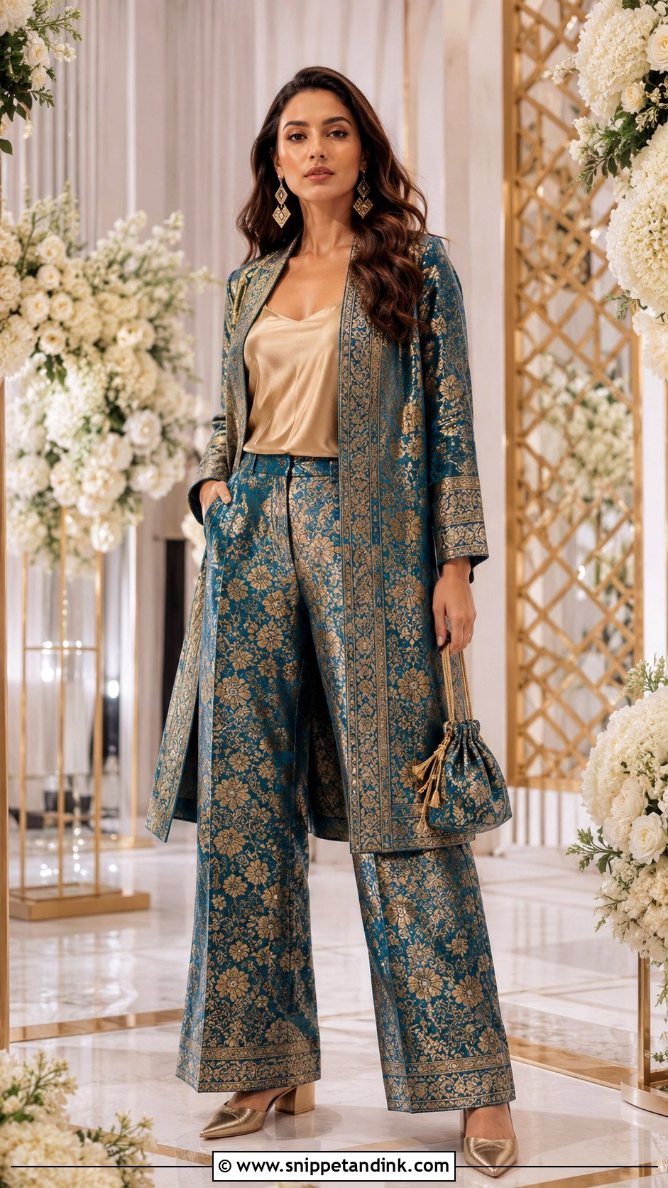 Brocade Co Ord Set For Indian Wedding Function - Snippet and Ink - 20 Indian Wedding Season Outfit Ideas