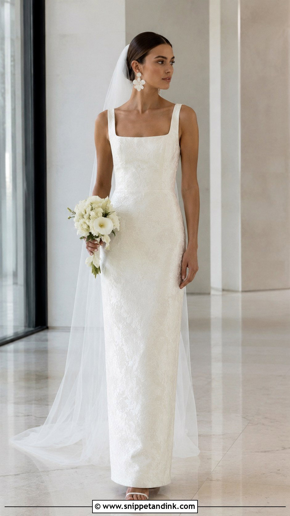 Brocade Column Wedding Dress - Snippet and Ink - 25 Brocade Wedding Dress Ideas