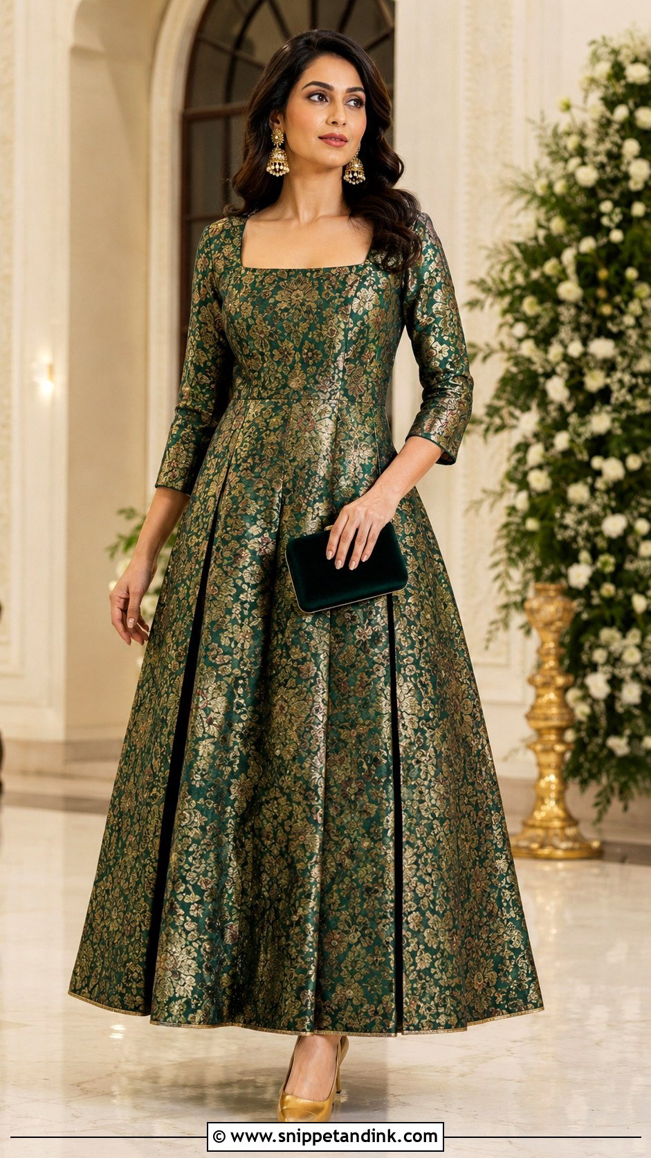 Brocade Indo Western Gown For Indian Wedding - Snippet and Ink - 20 Indo Western Gowns Indian Weddings