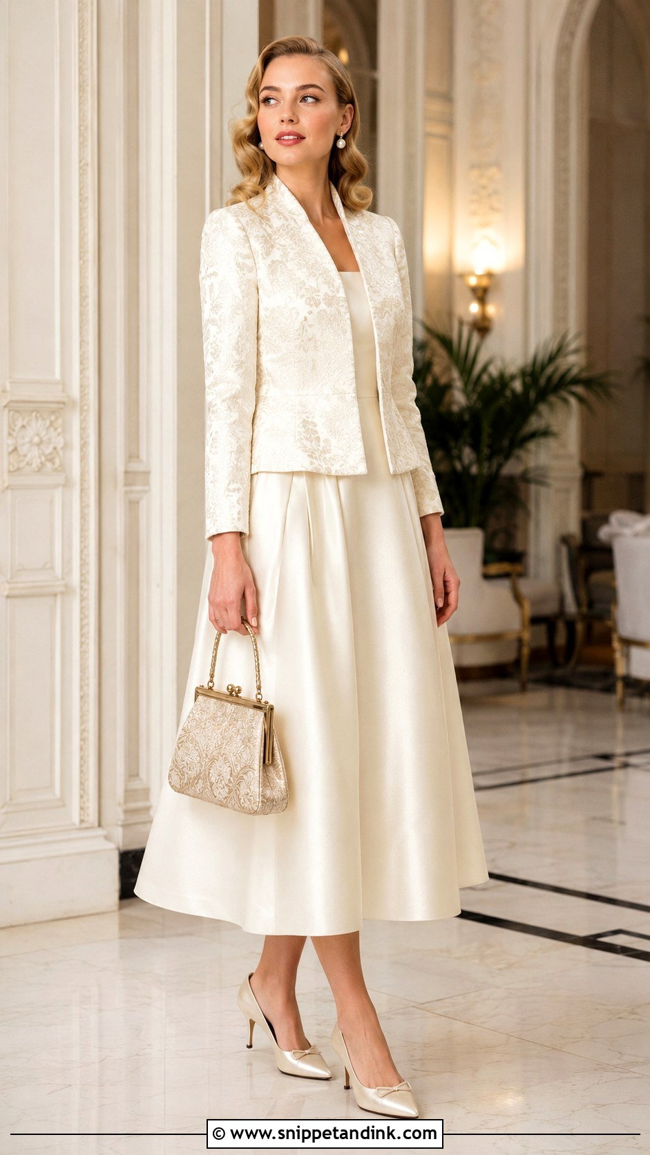 Brocade Jacket With Vintage Wedding Dress - Snippet and Ink - 20 Wedding Dress with Jacket Ideas