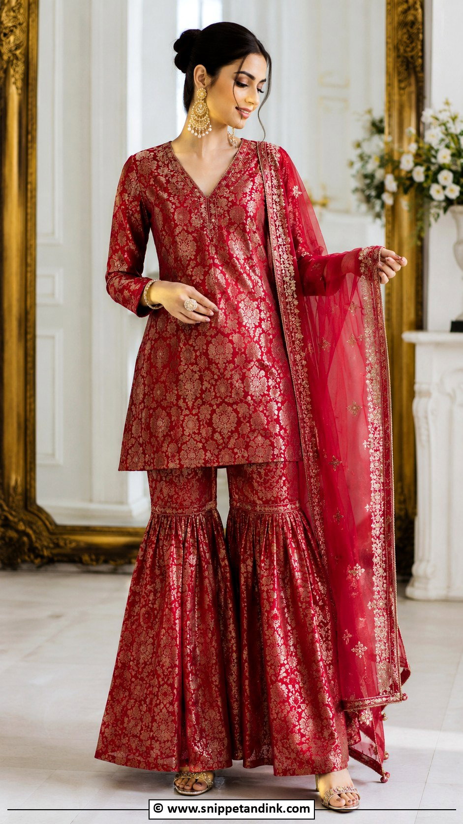Brocade Kurta Set - Snippet and Ink - 25 Wedding Kurta Set for Women Ideas