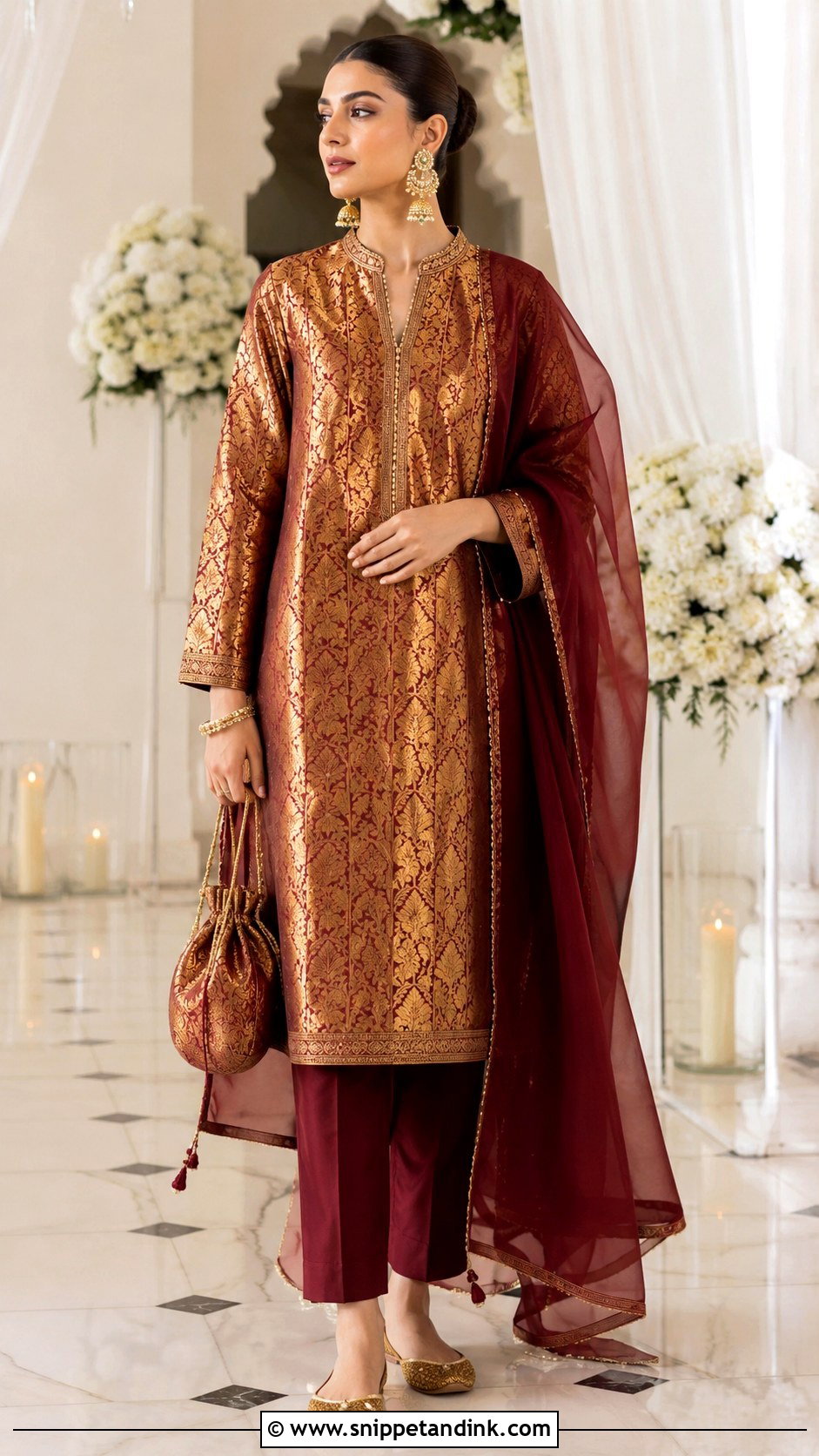 Brocade Kurta With Silk Pants - Snippet and Ink - 20 Kurta Wedding Ideas
