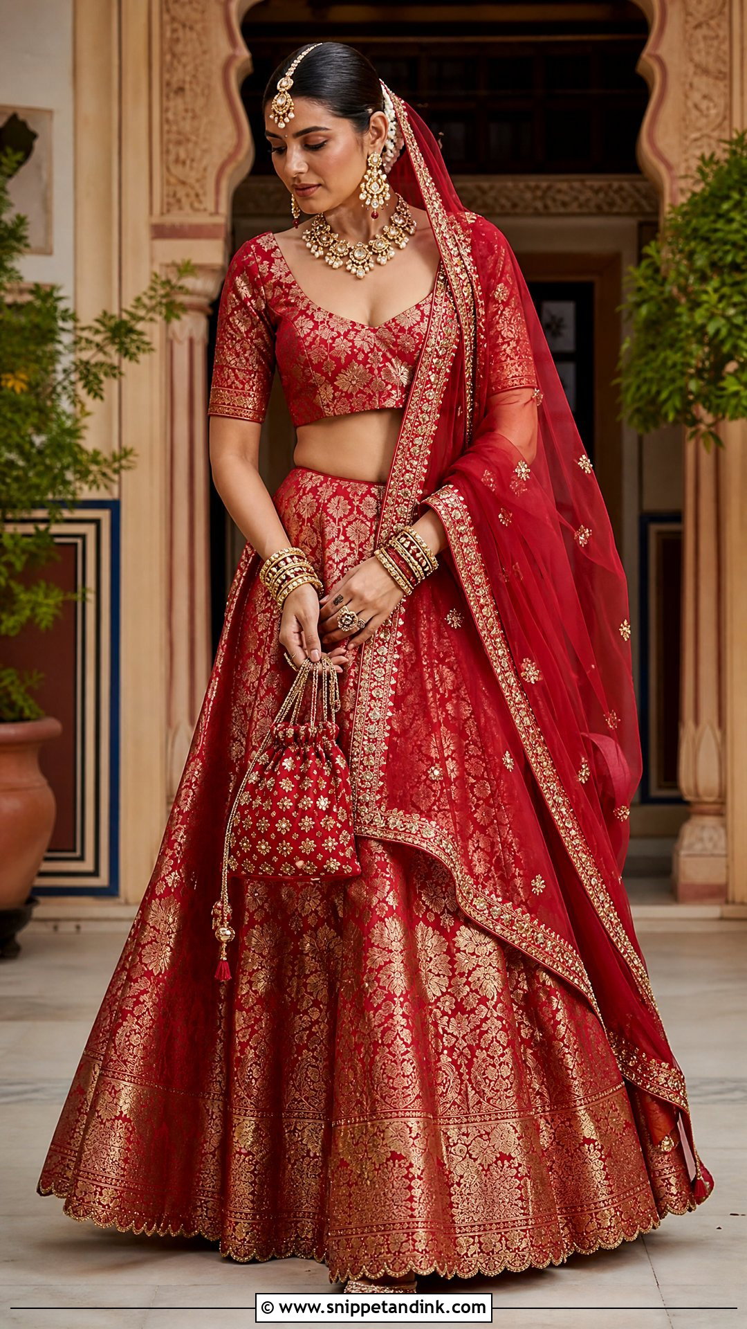 Brocade Lehenga Dress - Snippet and Ink - 25 Latest Indian Style Wedding Dresses