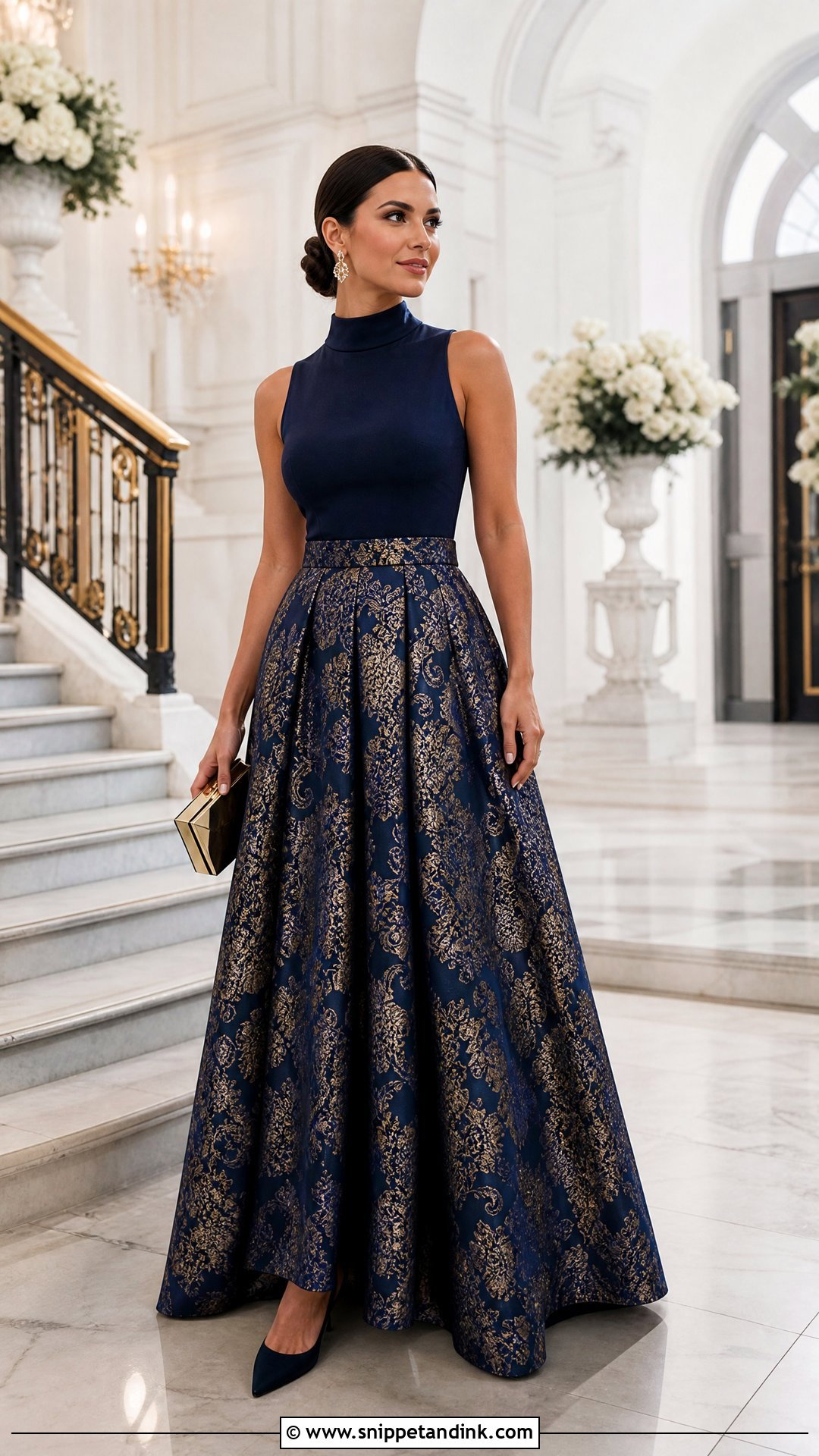 Brocade Maxi Skirt Wedding Outfit - Snippet and Ink - 20 Skirts for Wedding Ideas