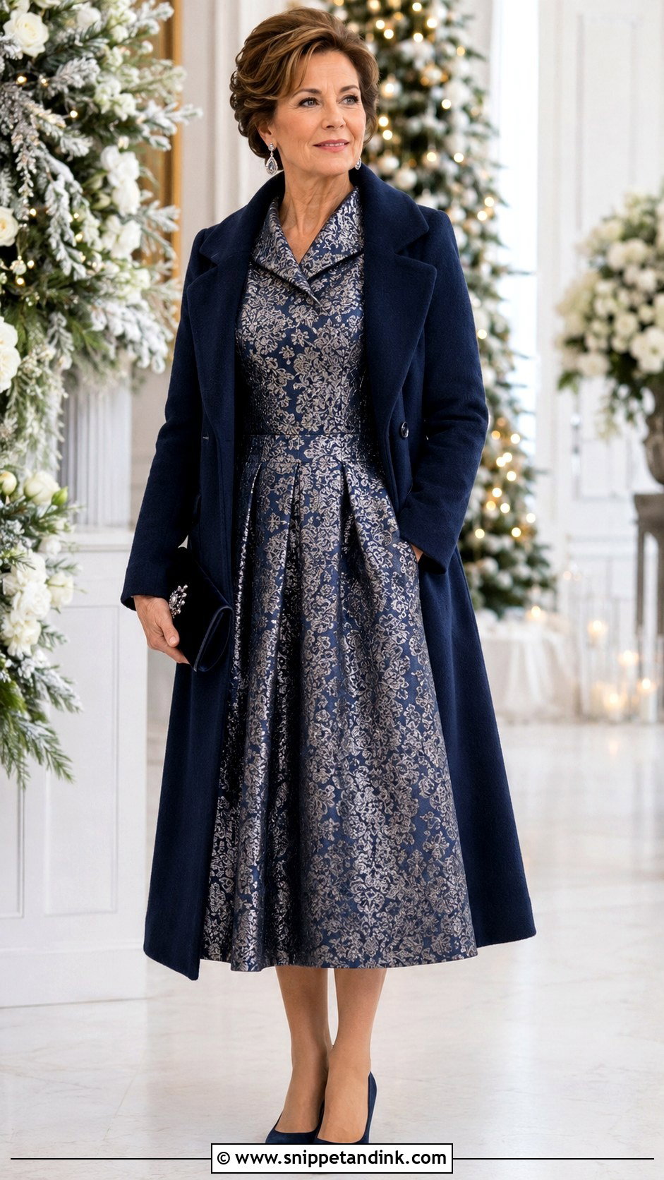 Brocade Mother of the Bride Winter Dress - Snippet and Ink - 20 Moms Dresses for Weddings