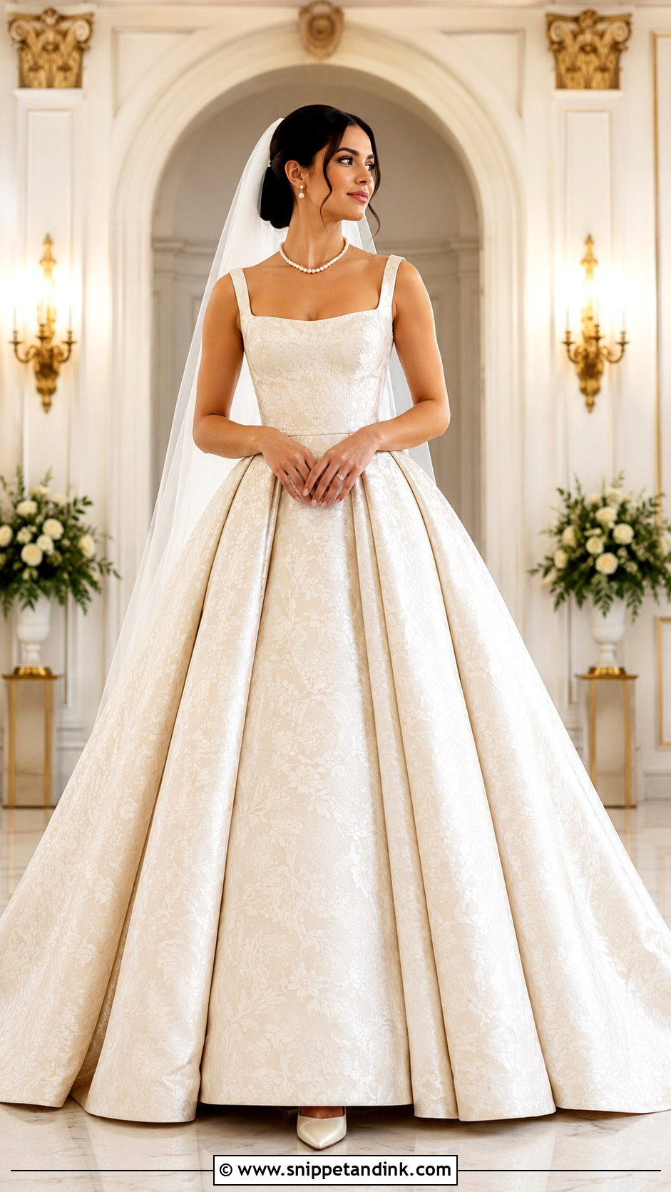 Brocade Princess Ballgown Wedding Dress - Snippet and Ink - 25 Princess Ballgown Wedding Dresses