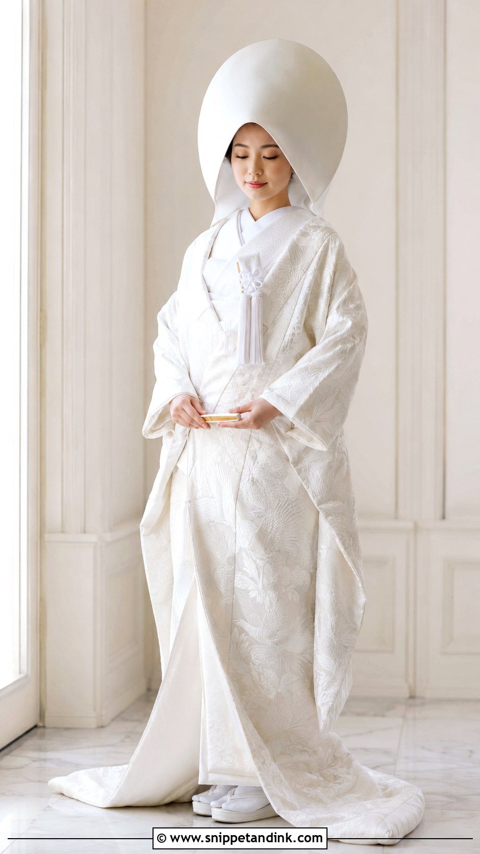 Brocade Shiromuku Wedding Kimono - Snippet and Ink - 25 Traditional Japanese Wedding Dress Ideas