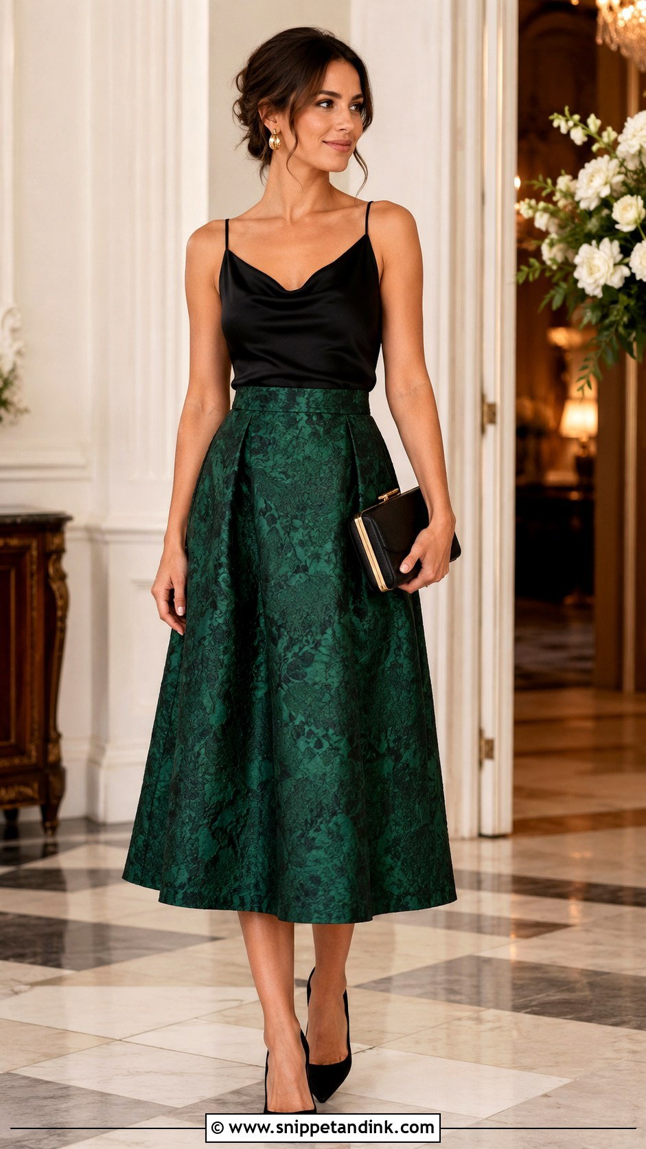 Brocade Skirt And Satin Camisole For Wedding - Snippet and Ink - 25 Skirt and Top for Wedding Ideas
