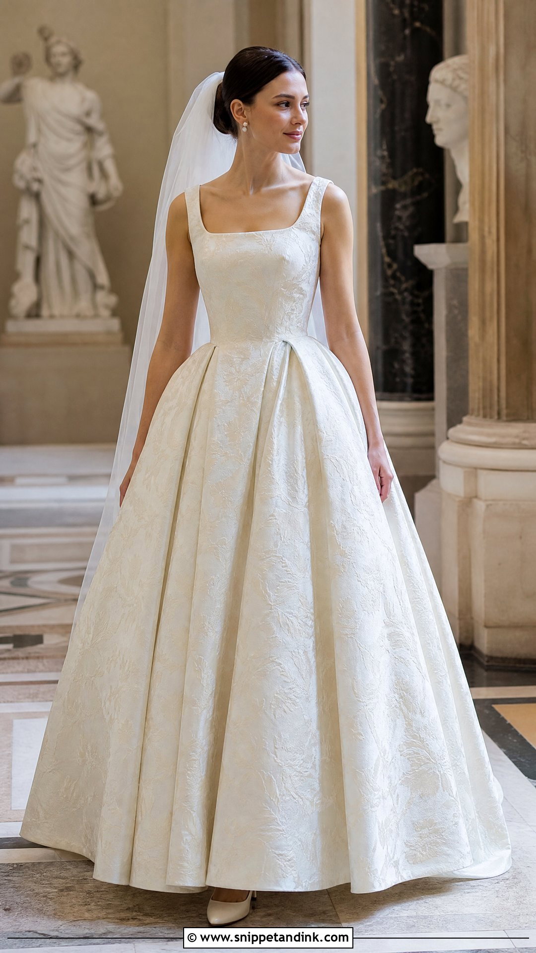Brocade Vintage Ballgown Wedding Dress - Snippet and Ink - 20 Vintage Ballgown Wedding Dress Ideas