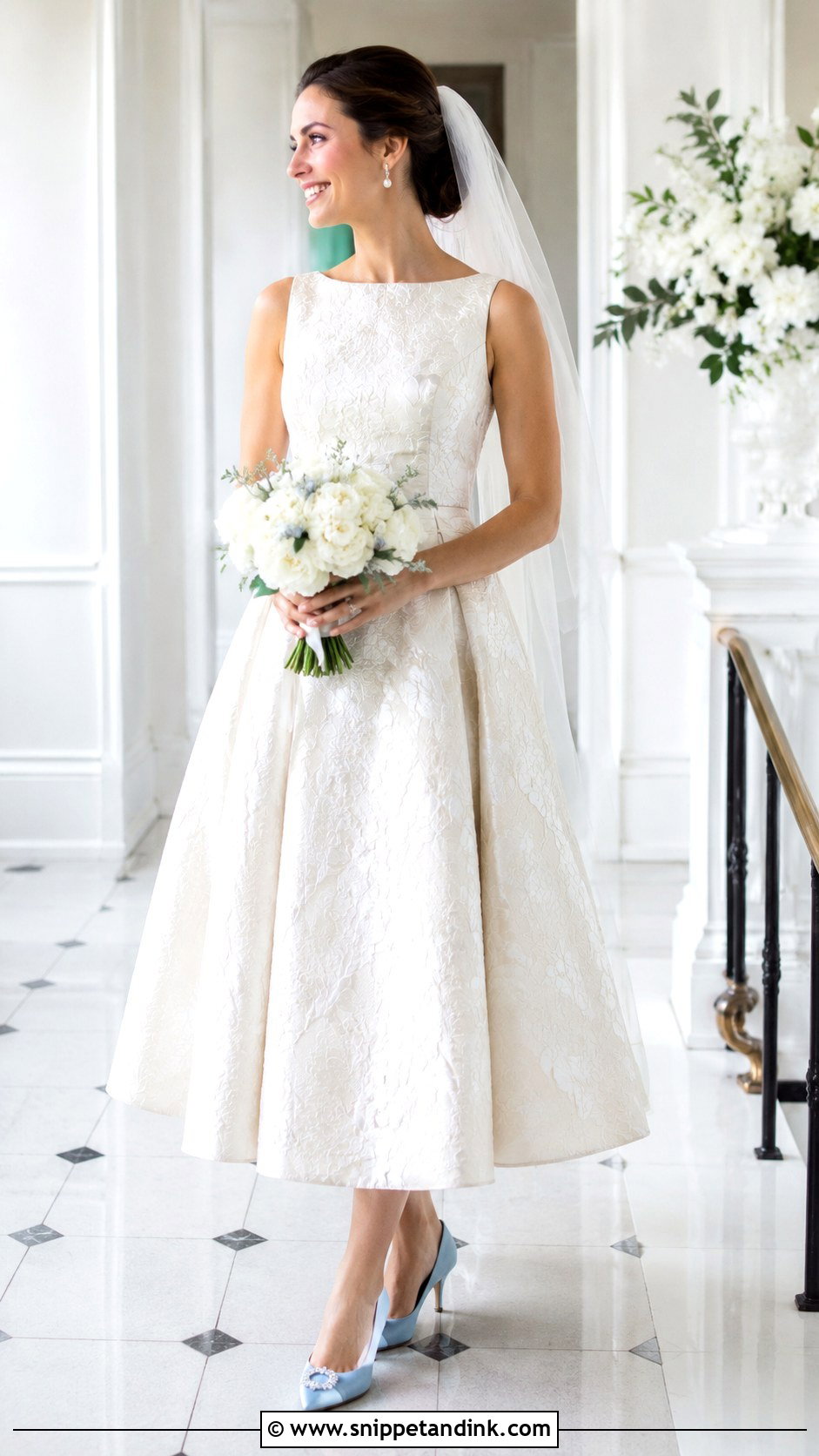 Brocade Wedding Dress With Blue Shoes - Snippet and Ink - 25 Brocade Wedding Dress Ideas