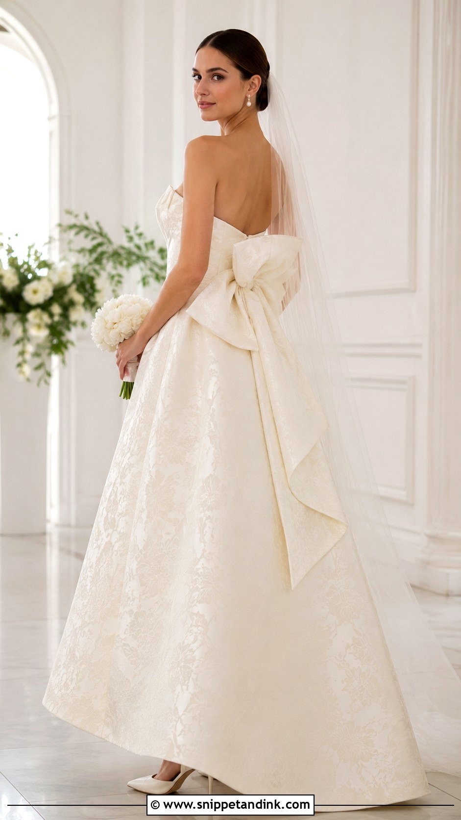 Brocade Wedding Dress With Bow - Snippet and Ink - 25 Brocade Wedding Dress Ideas