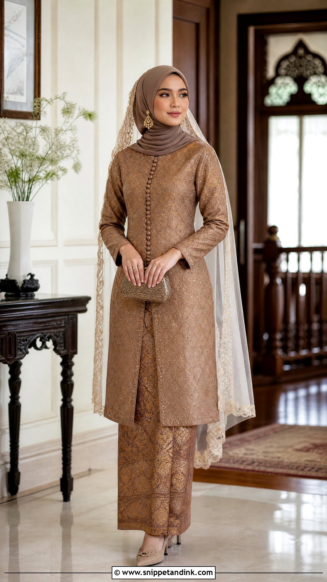 Bronze Songket Kebaya Labuh - Snippet and Ink - 20 Wedding Songket Ideas