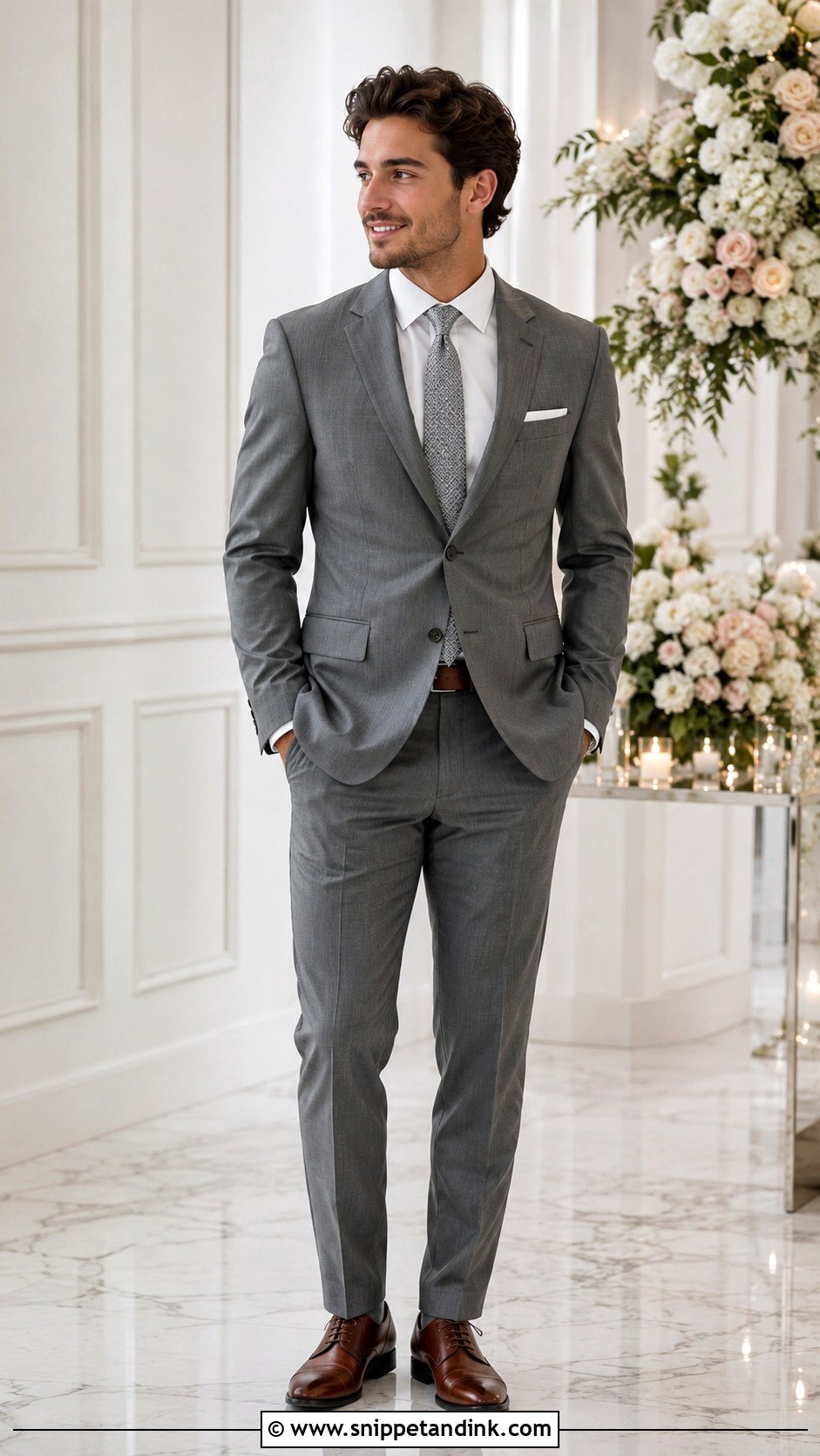 Brother Of The Groom Gray Suit Outfit - Snippet and Ink - 25 Wedding Outfits for Family Members