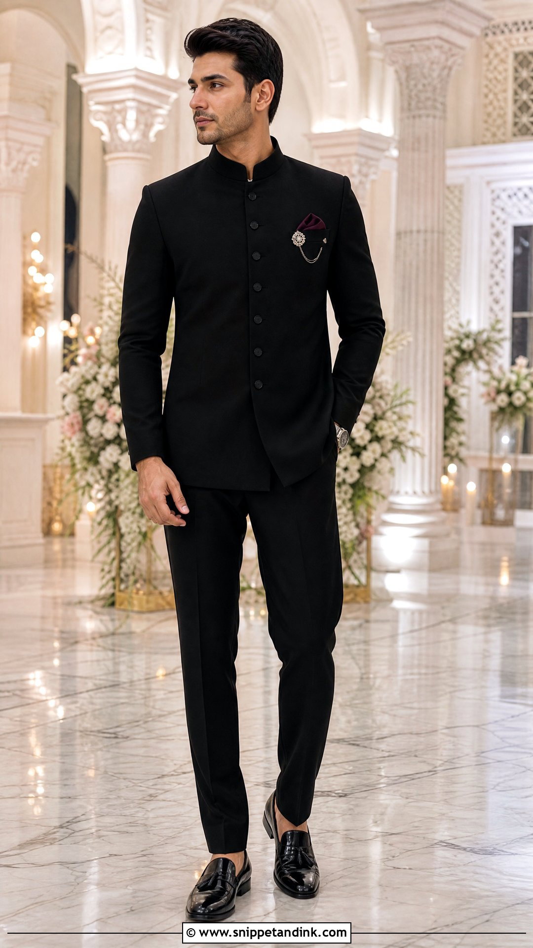 Brother of the Bride Black Bandhgala Outfit - Snippet and Ink - 20 Brother of Bride Outfit Ideas
