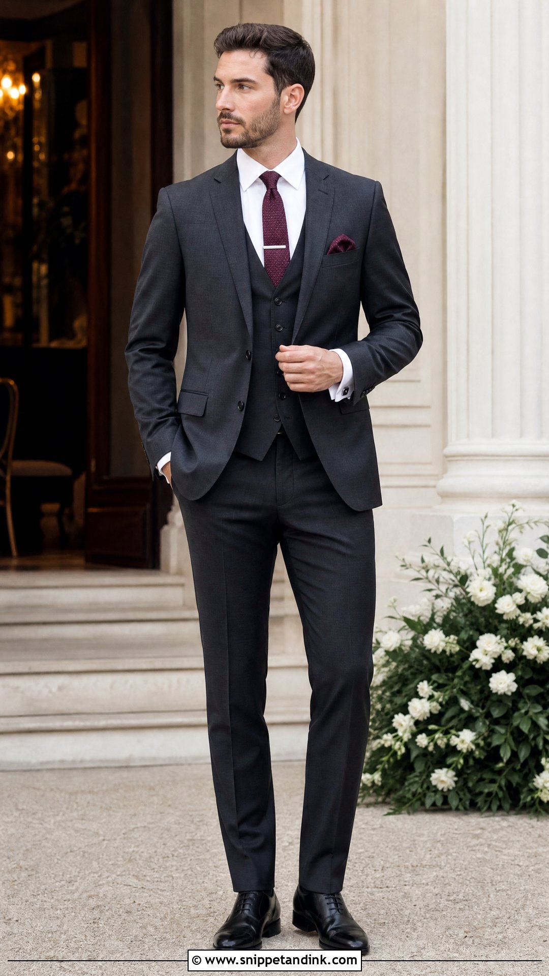 Brother of the Bride Charcoal Three Piece Suit Outfit - Snippet and Ink - 20 Brother of Bride Outfit Ideas
