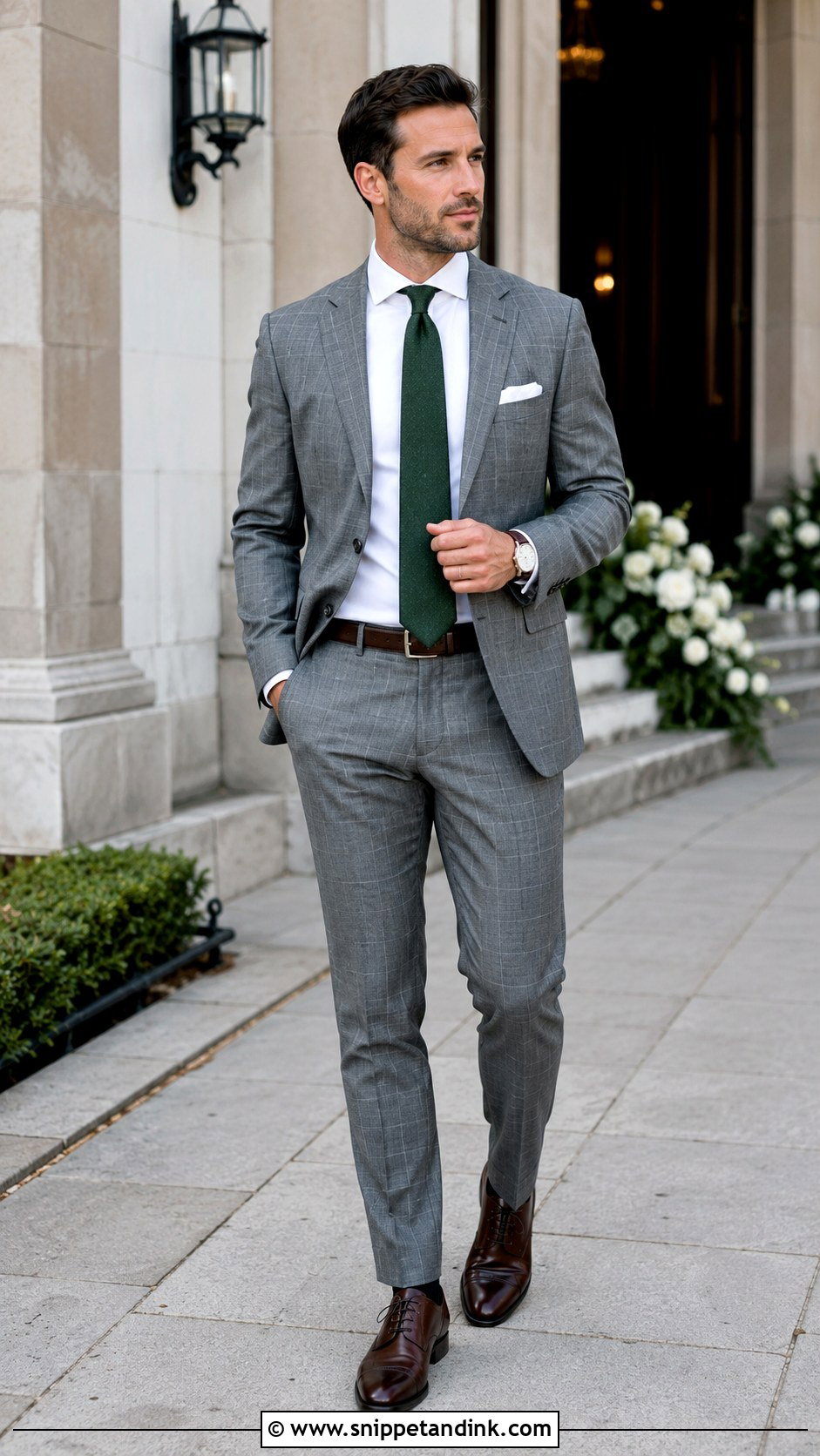Brother of the Bride Gray Check Suit Outfit - Snippet and Ink - 20 Brother of Bride Outfit Ideas