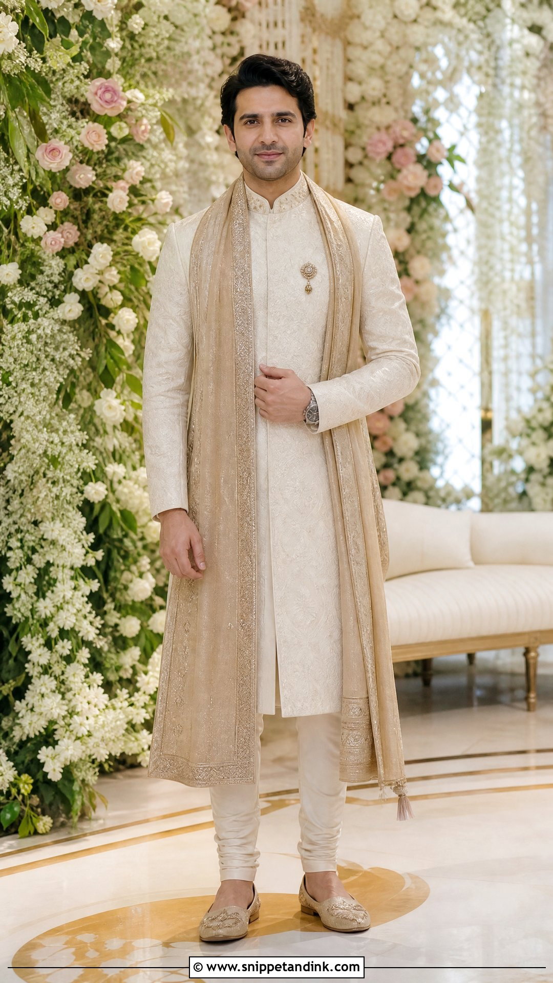 Brother of the Bride Ivory Sherwani Outfit - Snippet and Ink - 20 Brother of Bride Outfit Ideas