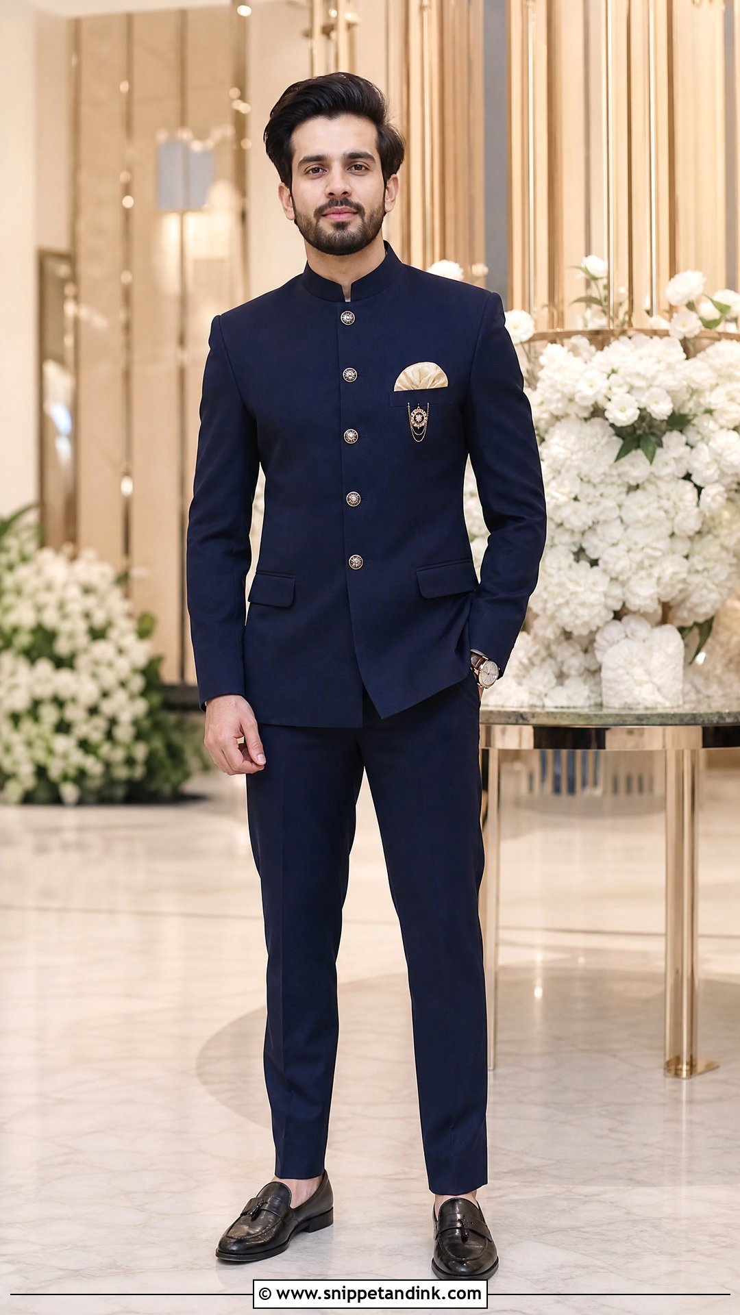Brother of the Bride Navy Jodhpuri Suit Outfit - Snippet and Ink - 20 Brother of Bride Outfit Ideas
