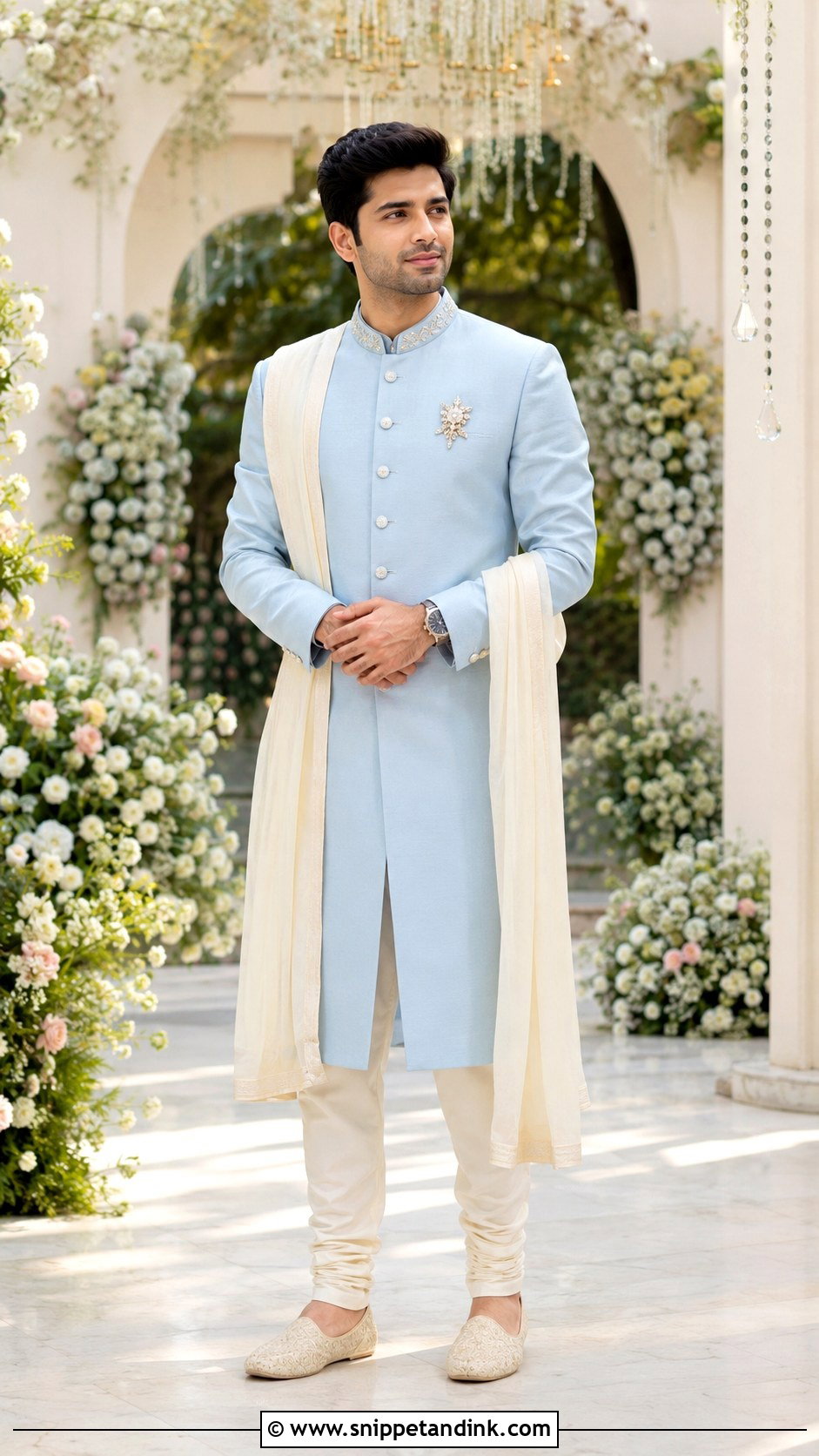Brother of the Bride Pastel Achkan Outfit - Snippet and Ink - 20 Brother of Bride Outfit Ideas