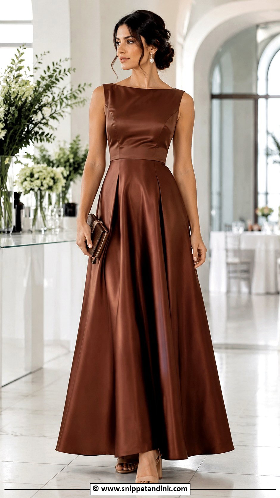 Brown A Line Gown - Snippet and Ink - 30 Brown Gown Ideas