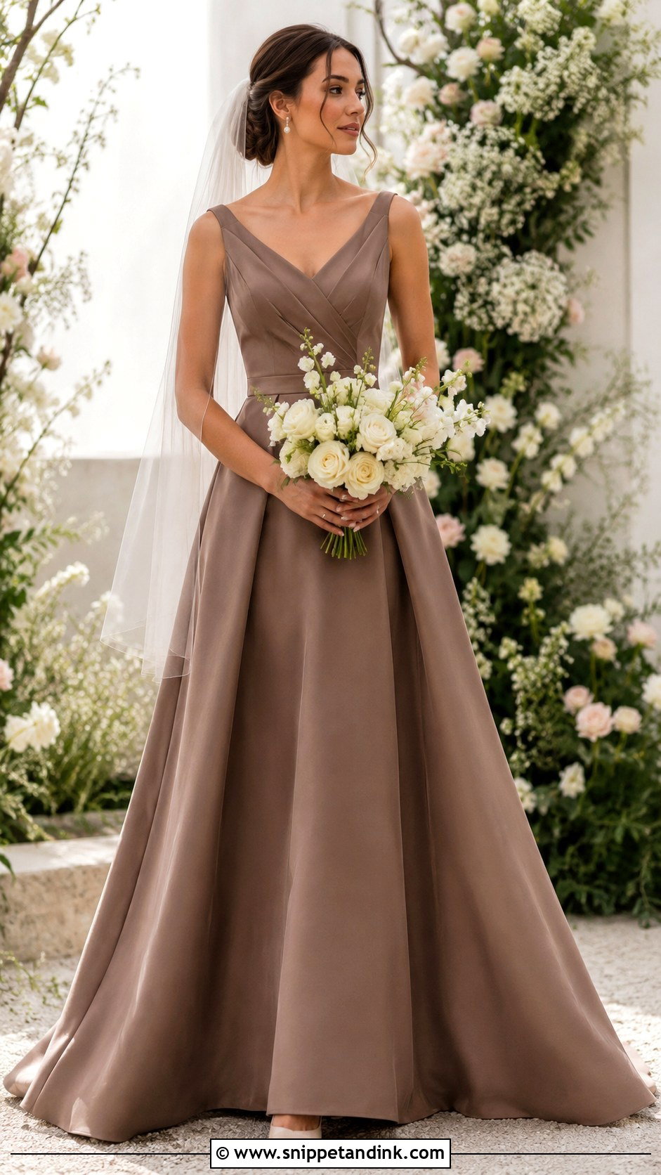 Brown A Line Wedding Dress - Snippet and Ink - 30 Brown Wedding Dress Ideas