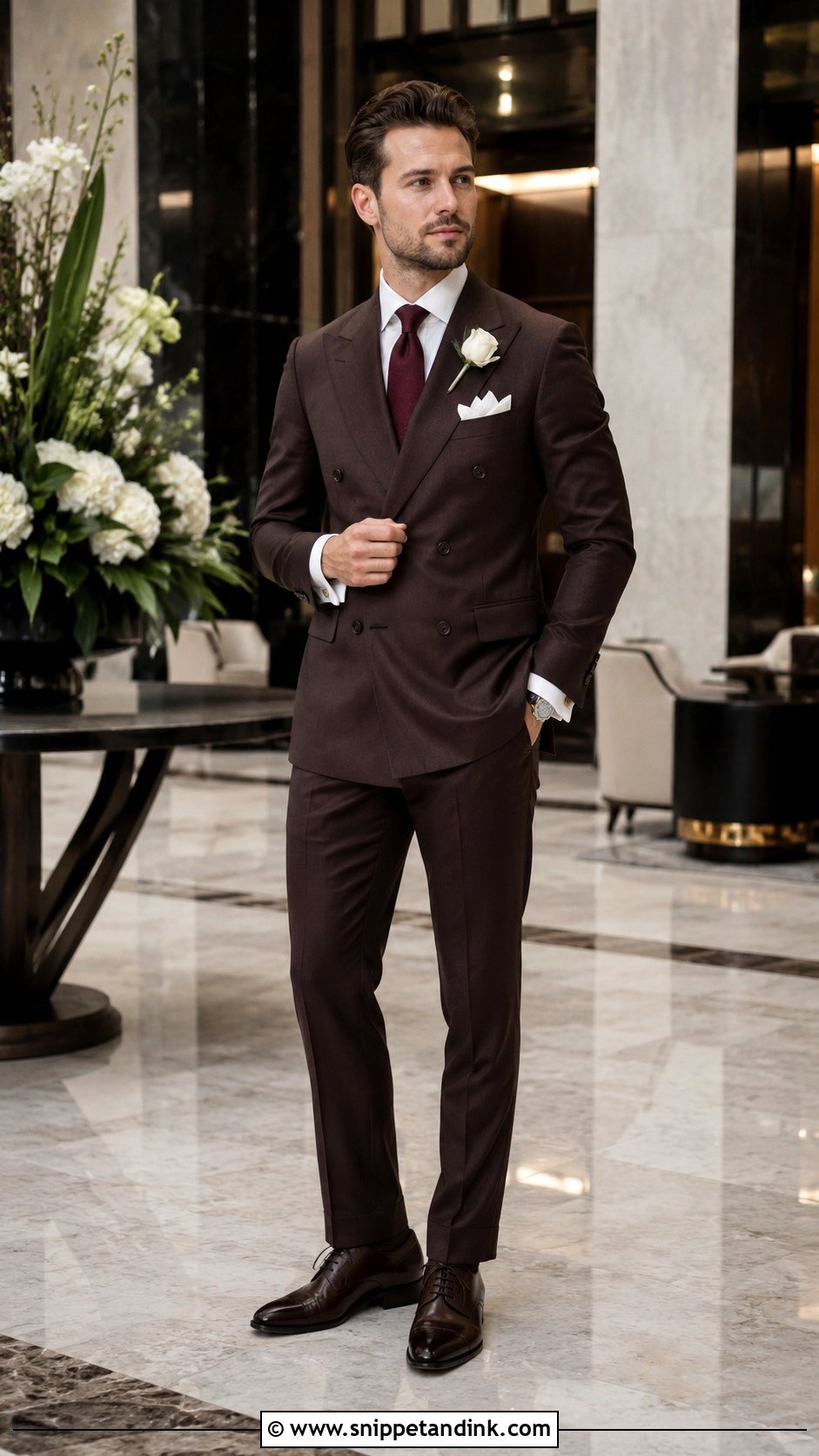 Brown Double Breasted Wedding Suit - Snippet and Ink - 20 Brown Suit for Wedding Ideas