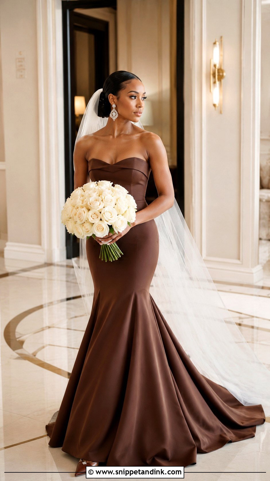 Brown Mermaid Wedding Dress - Snippet and Ink - 30 Brown Wedding Dress Ideas