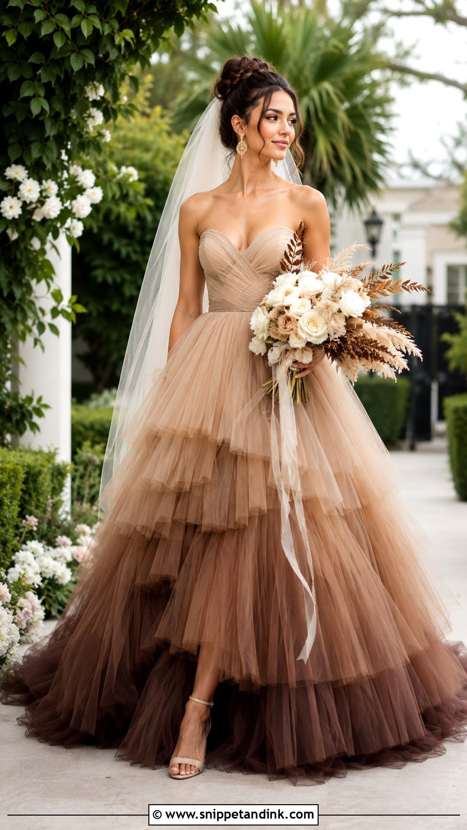 Brown Ombre Wedding Dress - Snippet and Ink - 20 Brown Wedding Dresses