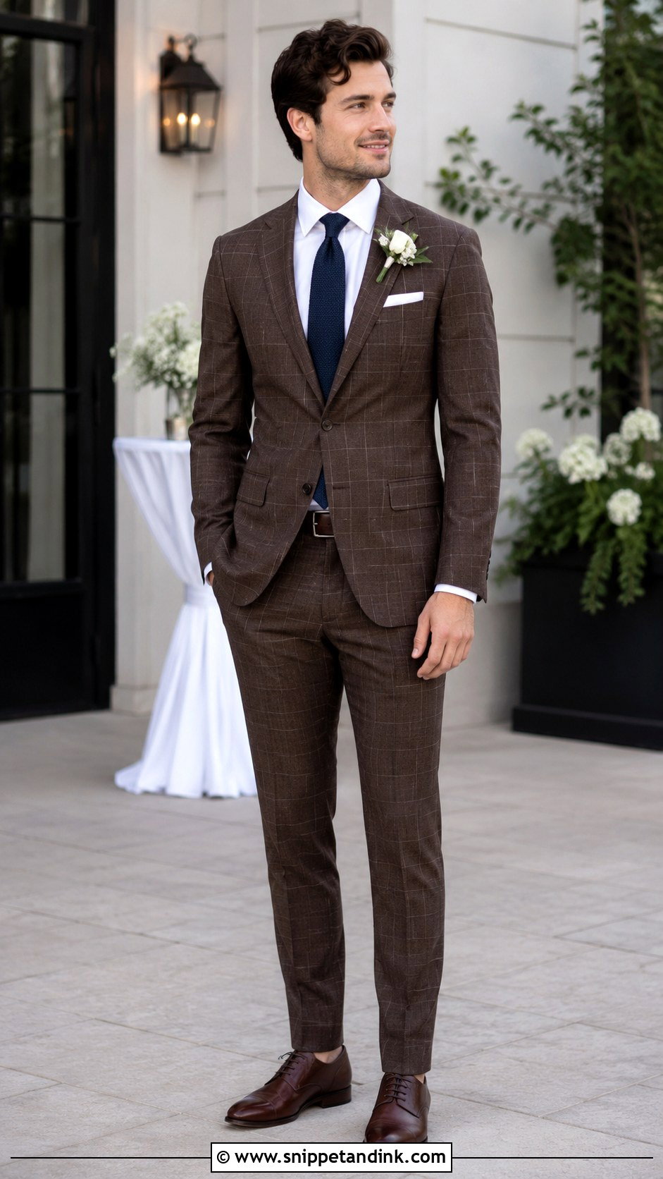 Brown Plaid Wedding Suit - Snippet and Ink - 20 Brown Suit for Wedding Ideas