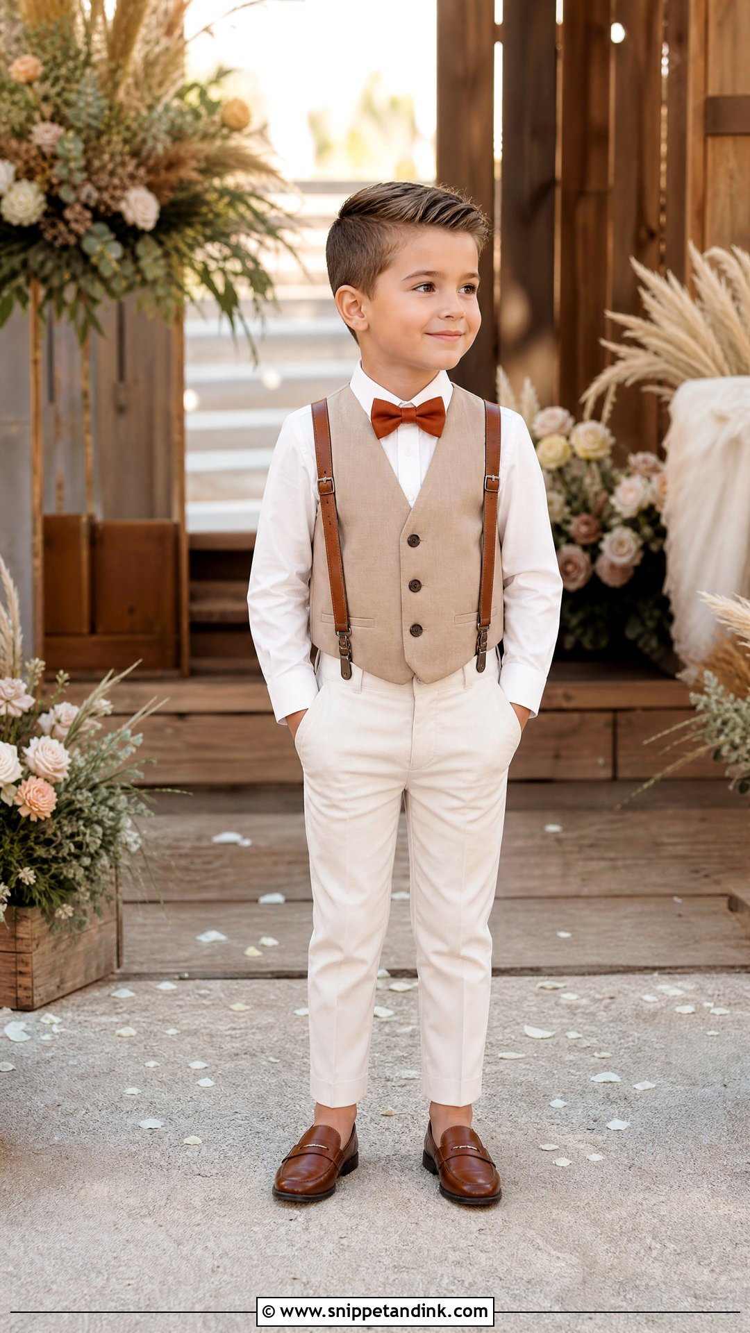 Brown Ring Bearer Suspenders Outfit - Snippet and Ink - 20 Ring Bearer Suspenders Outfit Ideas