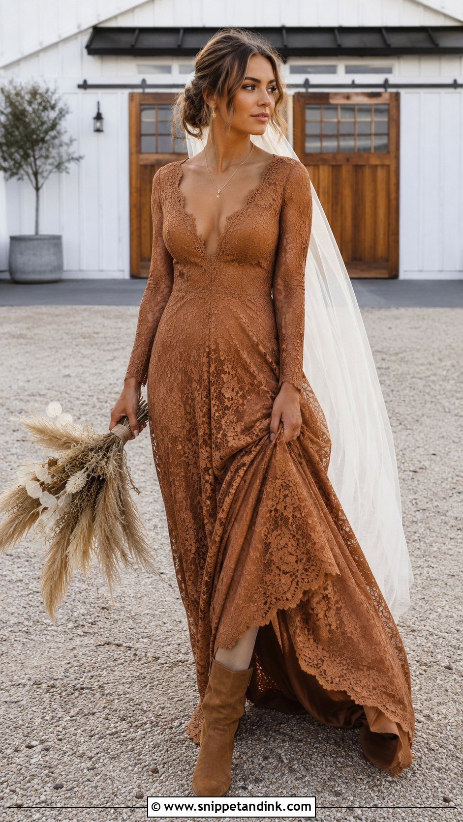 Brown Rustic Wedding Dress - Snippet and Ink - 30 Brown Wedding Dress Ideas