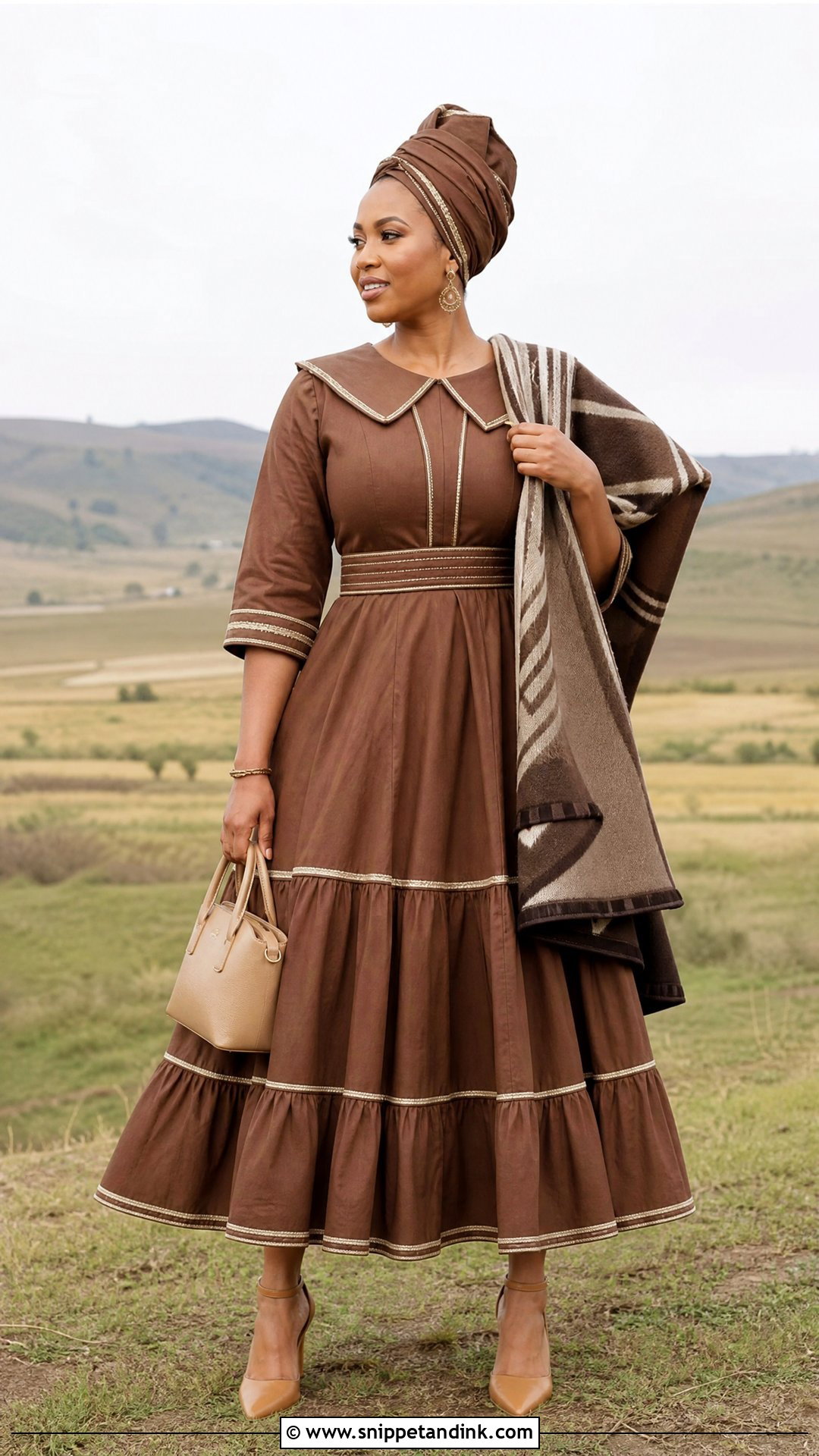 Brown Sotho Traditional Wedding Dress - Snippet and Ink - 20 Sotho Traditional Wedding Dresses