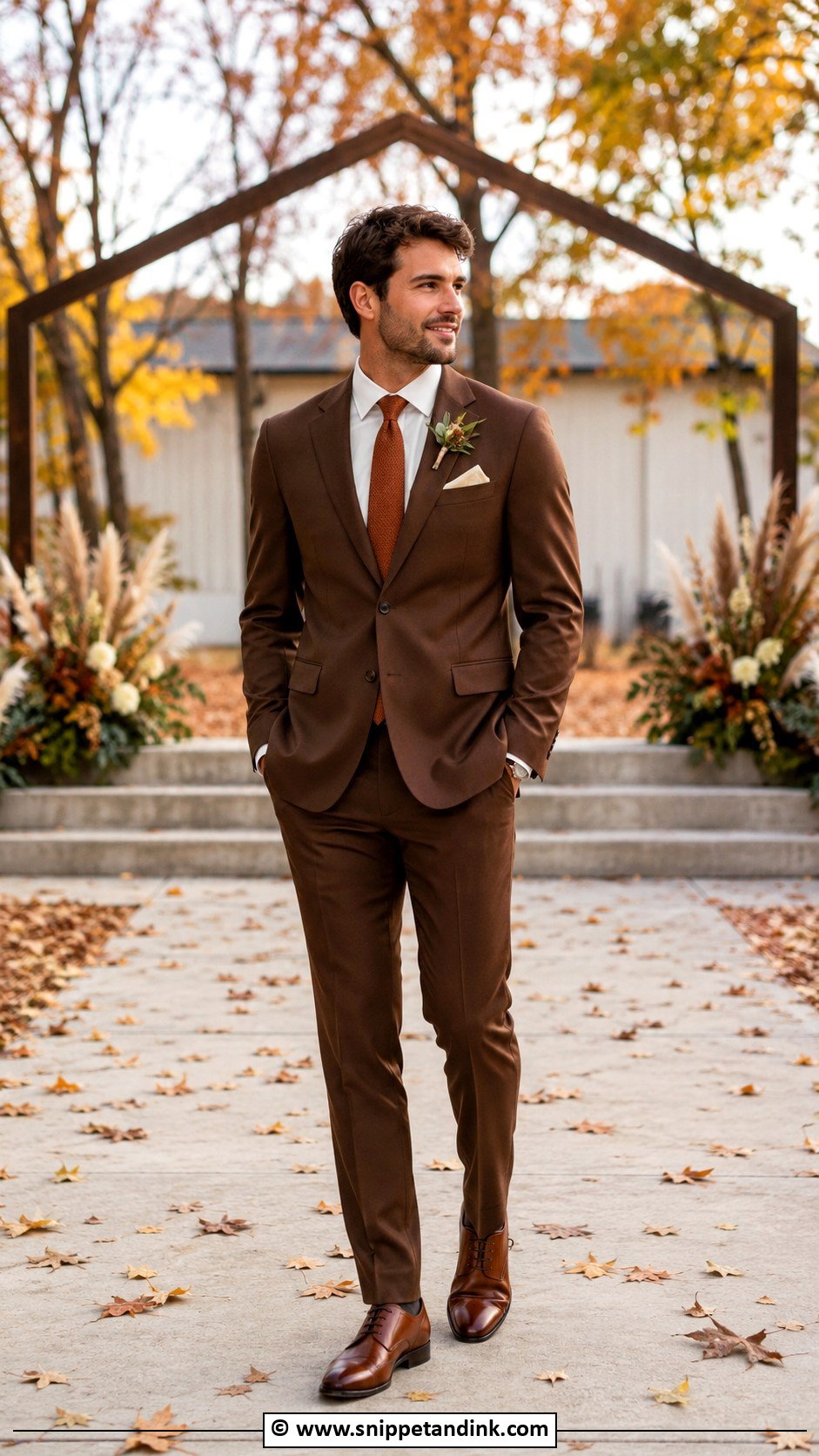 Brown Suit For Fall Wedding - Snippet and Ink - 30 Brown Suit Wedding Ideas