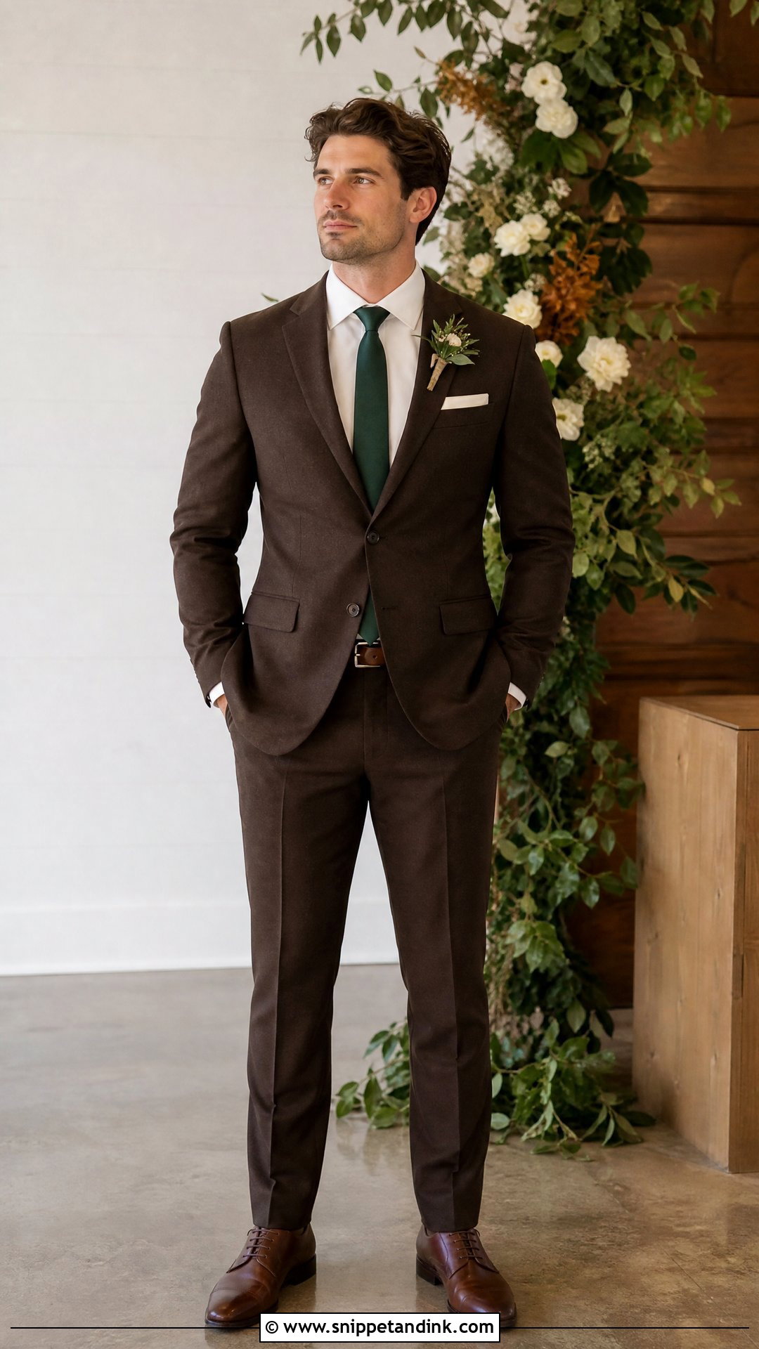Brown Suit Wedding Usher Outfit - Snippet and Ink - 20 Usher Wedding Outfits