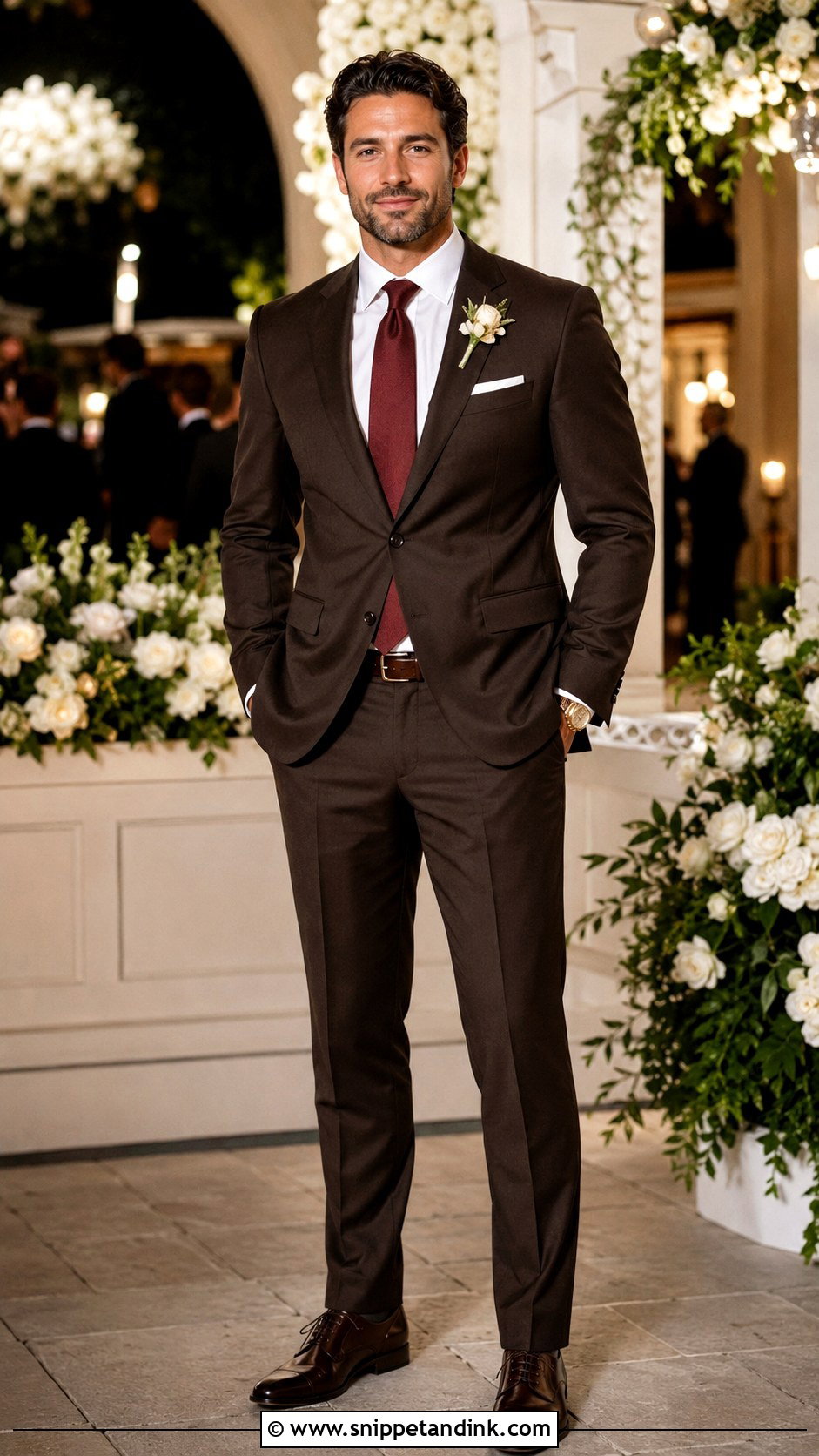 Brown Suit With Oxford Shoes - Snippet and Ink - 20 Brown Suit for Wedding Ideas