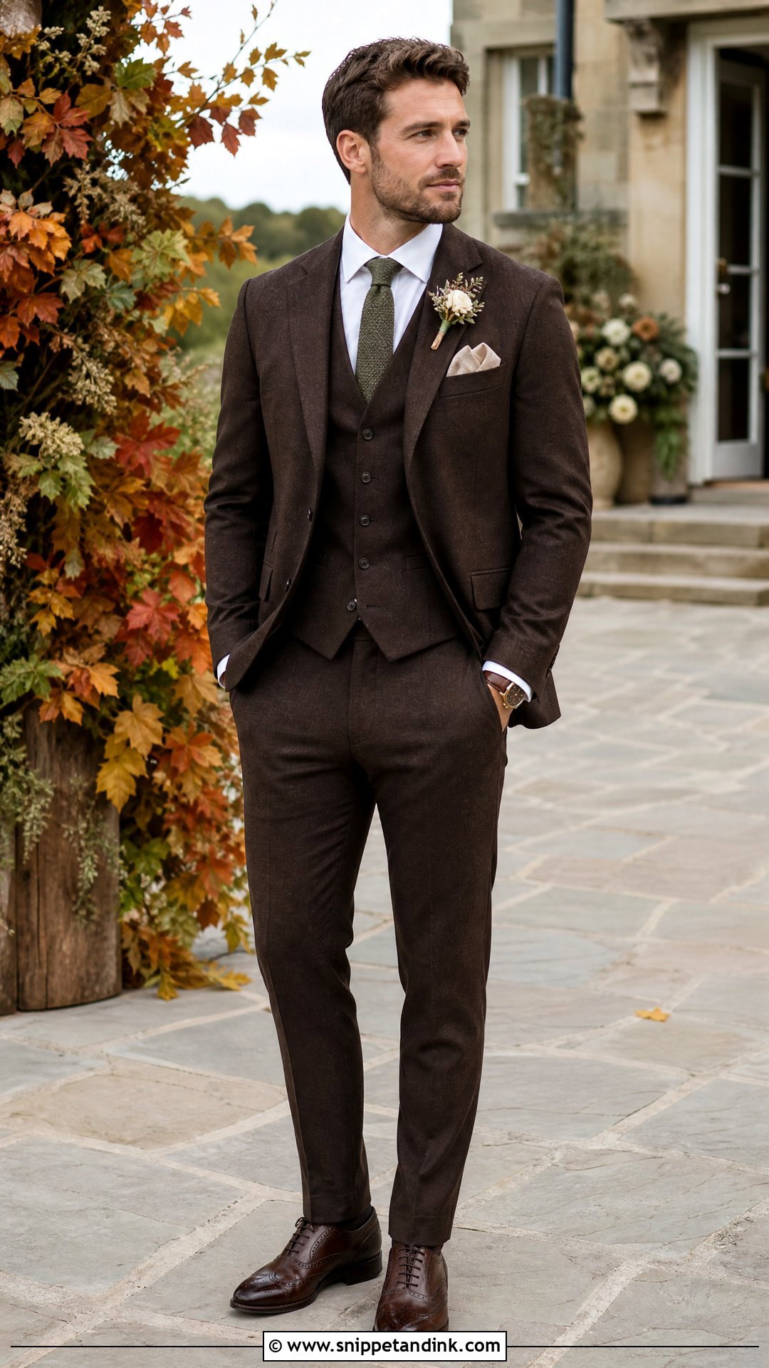 Brown Three Piece Wedding Suit - Snippet and Ink - 20 Three Piece Suit Wedding Ideas