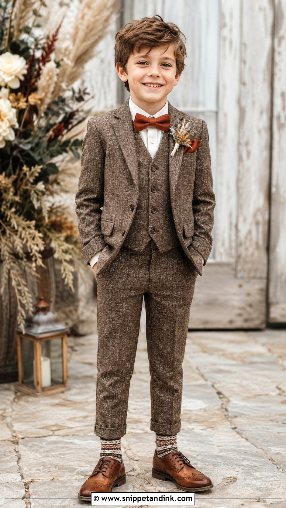 Brown Tweed Boys Wedding Suit - Snippet and Ink - 20 Boys Suits for Wedding