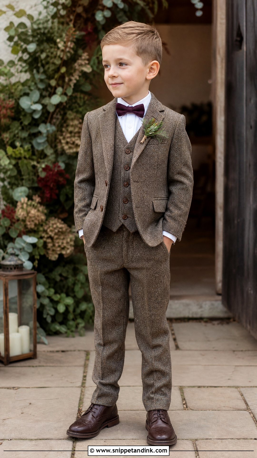 Brown Tweed Page Boy Suit - Snippet and Ink - 20 Page Boys Ideas