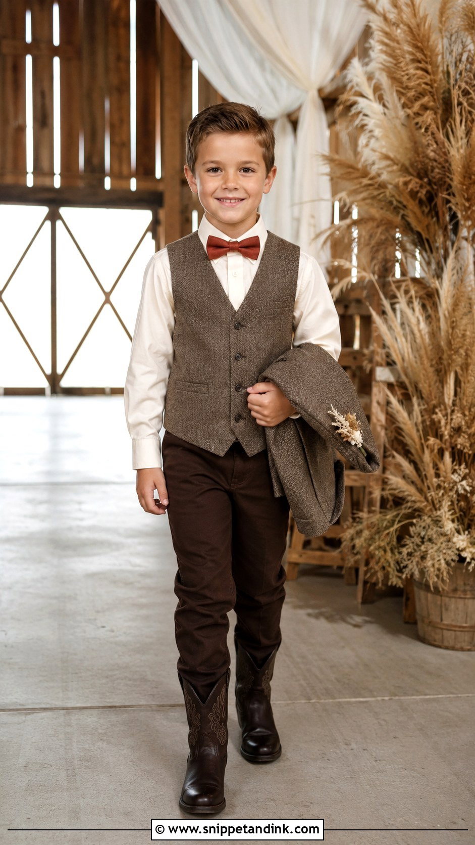 Brown Tweed Ring Bearer Outfit - Snippet and Ink - 20 Western Ring Bearer Outfit Ideas