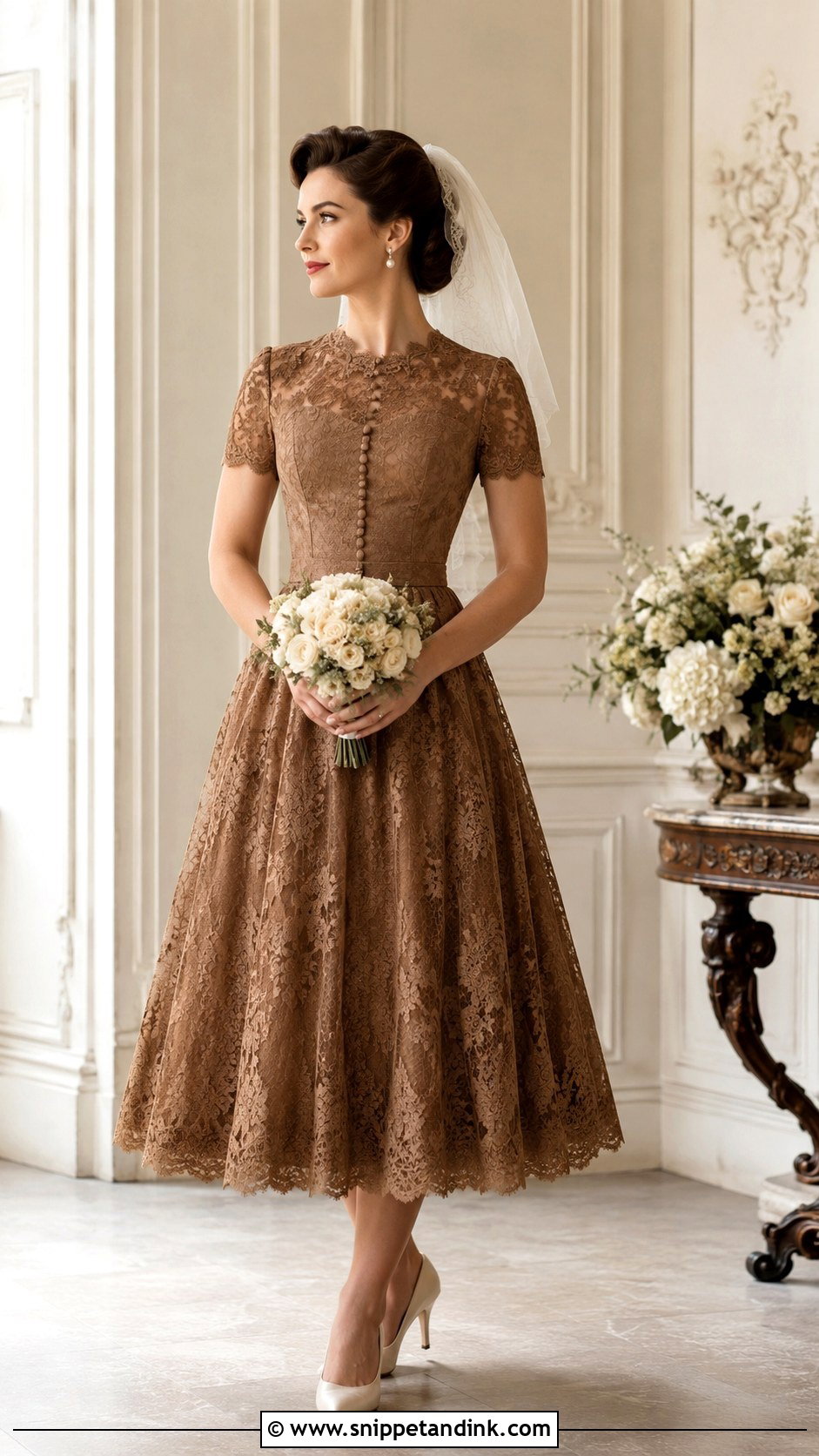 Brown Vintage Wedding Dress - Snippet and Ink - 30 Brown Wedding Dress Ideas