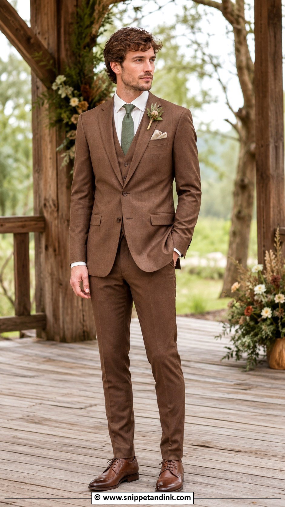 Brown Wedding Suit - Snippet and Ink - 35 Wedding Suit Ideas