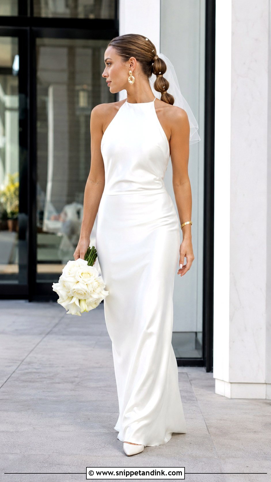Bubble Braid With Minimal Wedding Dress - Snippet and Ink - 20 Braid Dress Wedding Ideas