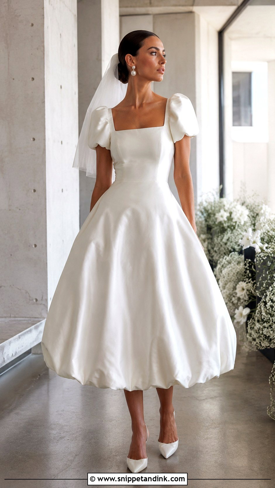 Bubble Hem And Bubble Sleeve Wedding Dress - Snippet and Ink - 20 Bubble Sleeve Wedding Dress Ideas