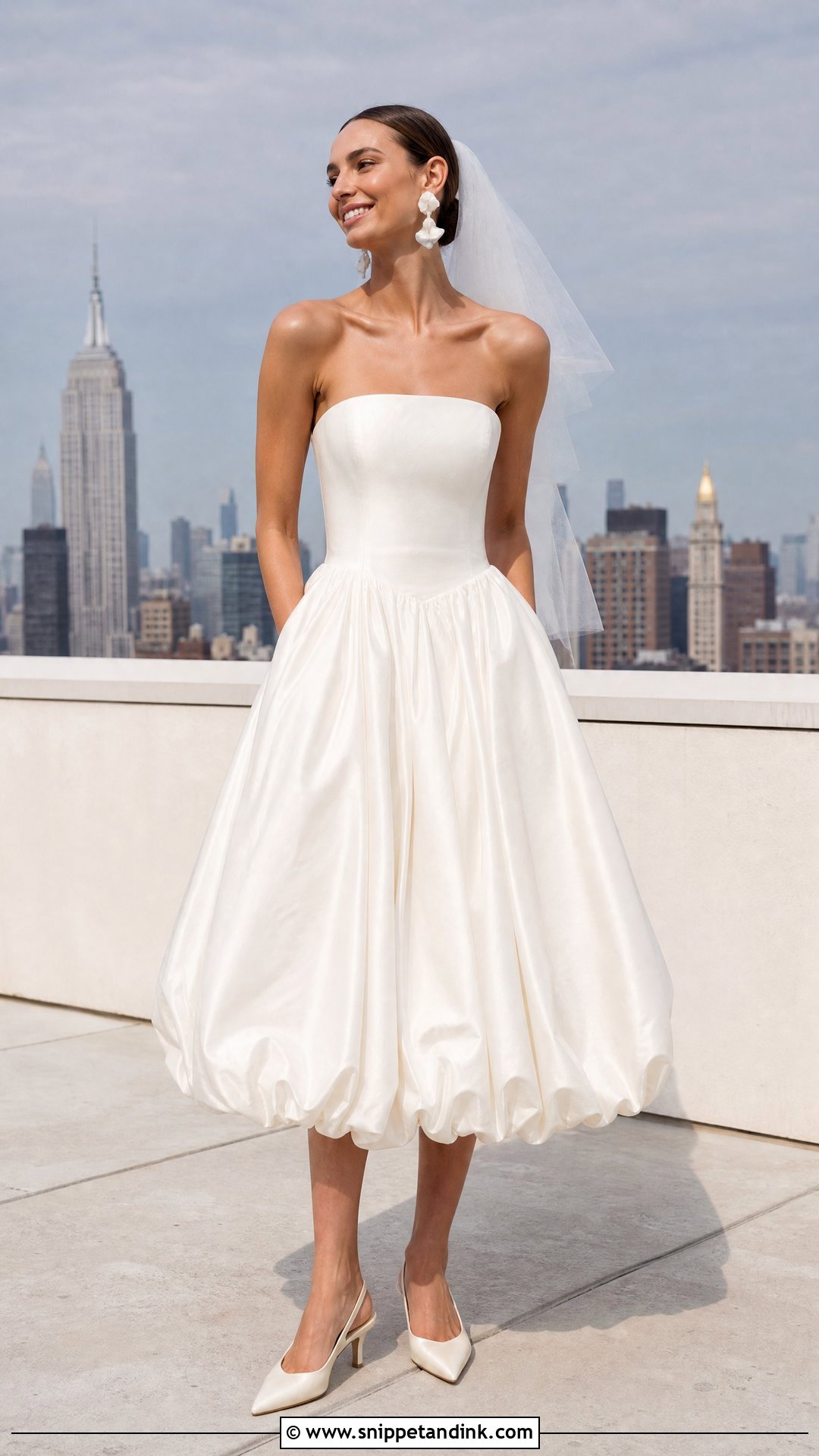 Bubble Hem Midi Wedding Dress - Snippet and Ink - 20 Unique Wedding Dress Inspiration Ideas