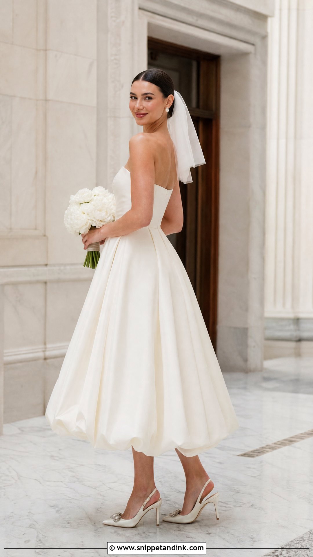 Bubble Hem Tea Length Wedding Dress - Snippet and Ink - 20 Unique Modern Wedding Dress Ideas
