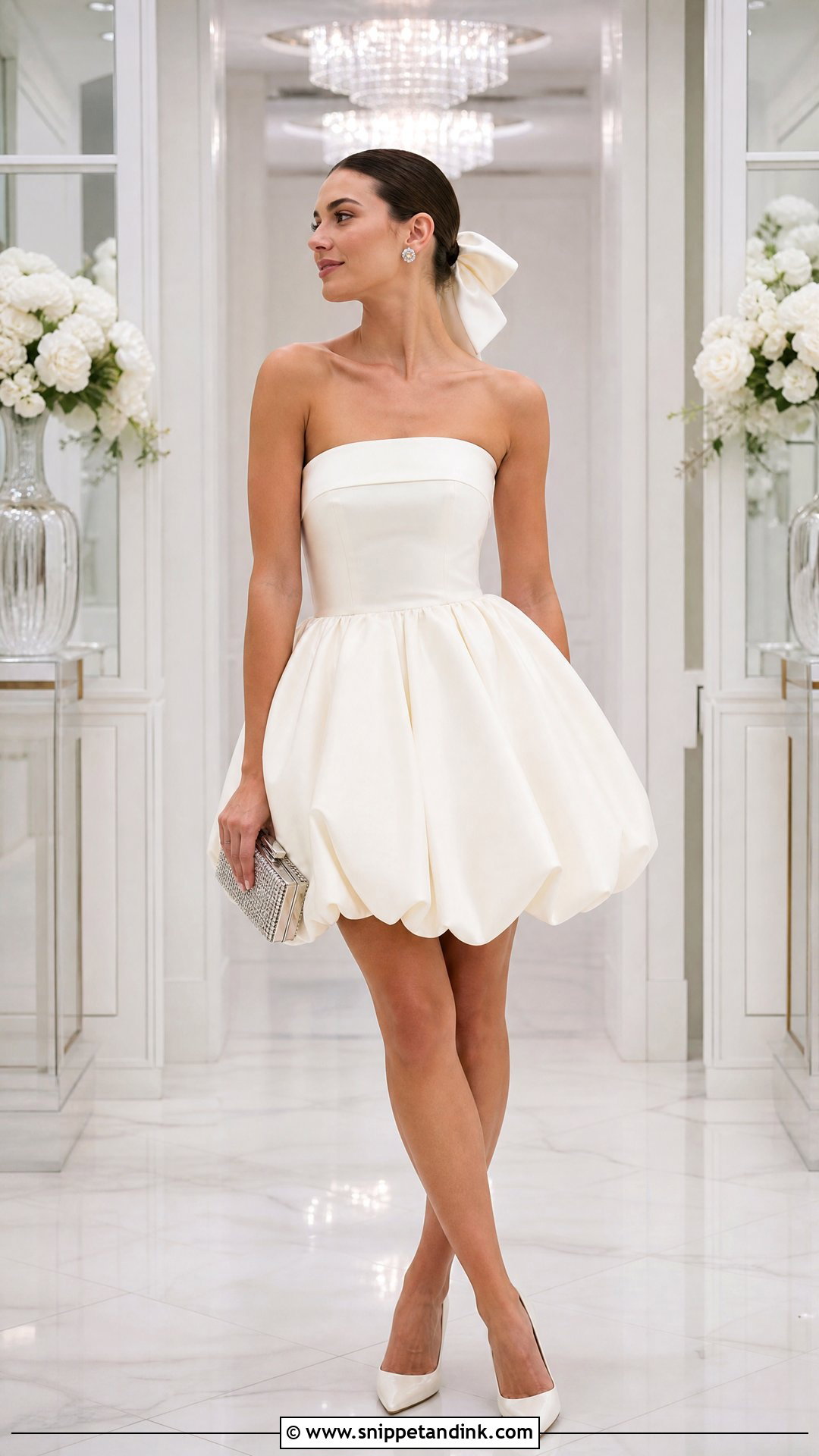 Bubble Hem Vegas Wedding Dress - Snippet and Ink - 20 Short Vegas Wedding Dresses